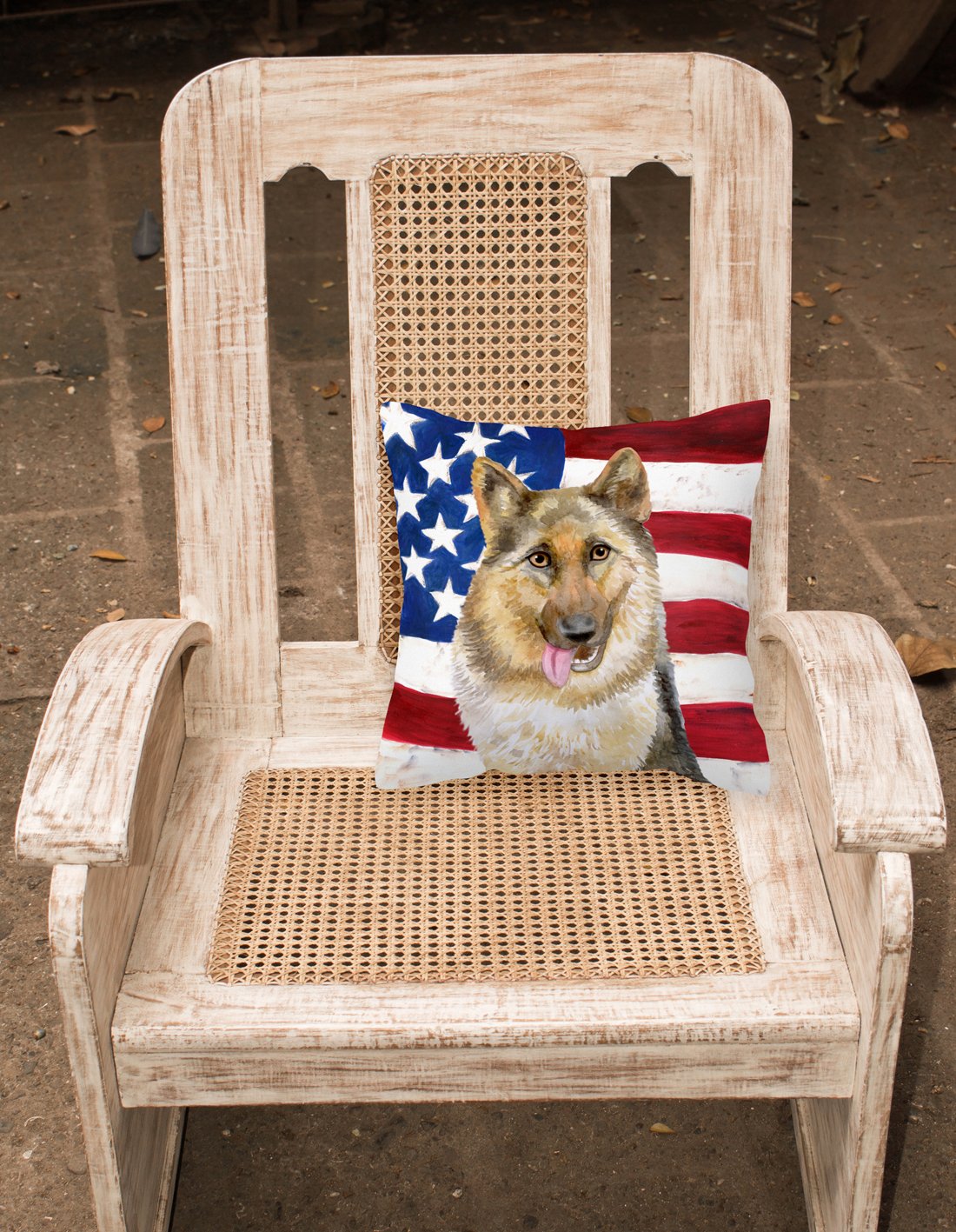 German Shepherd Patriotic Fabric Decorative Pillow BB9654PW1818 by Caroline's Treasures