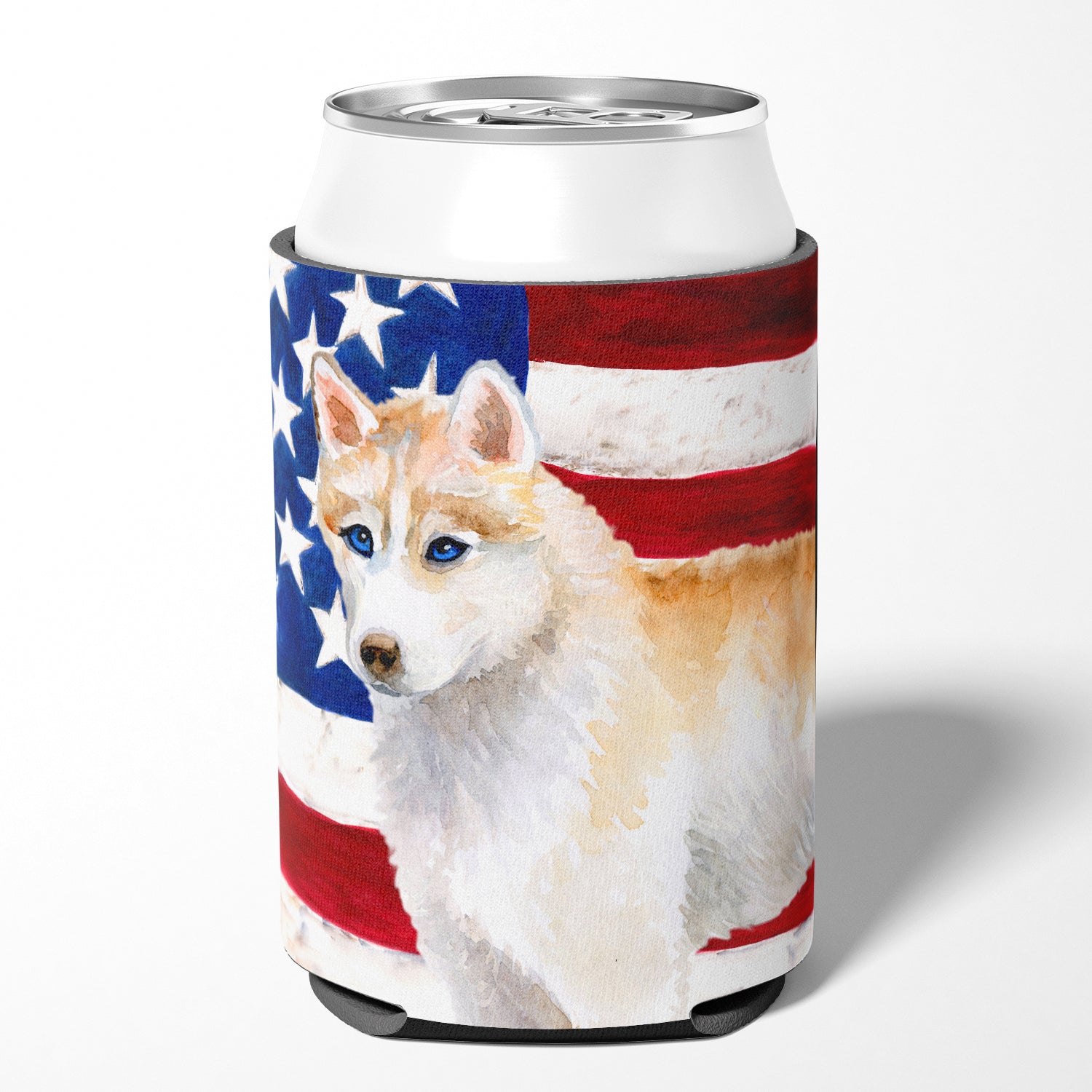 Siberian Husky Patriotic Can or Bottle Hugger BB9655CC  the-store.com.