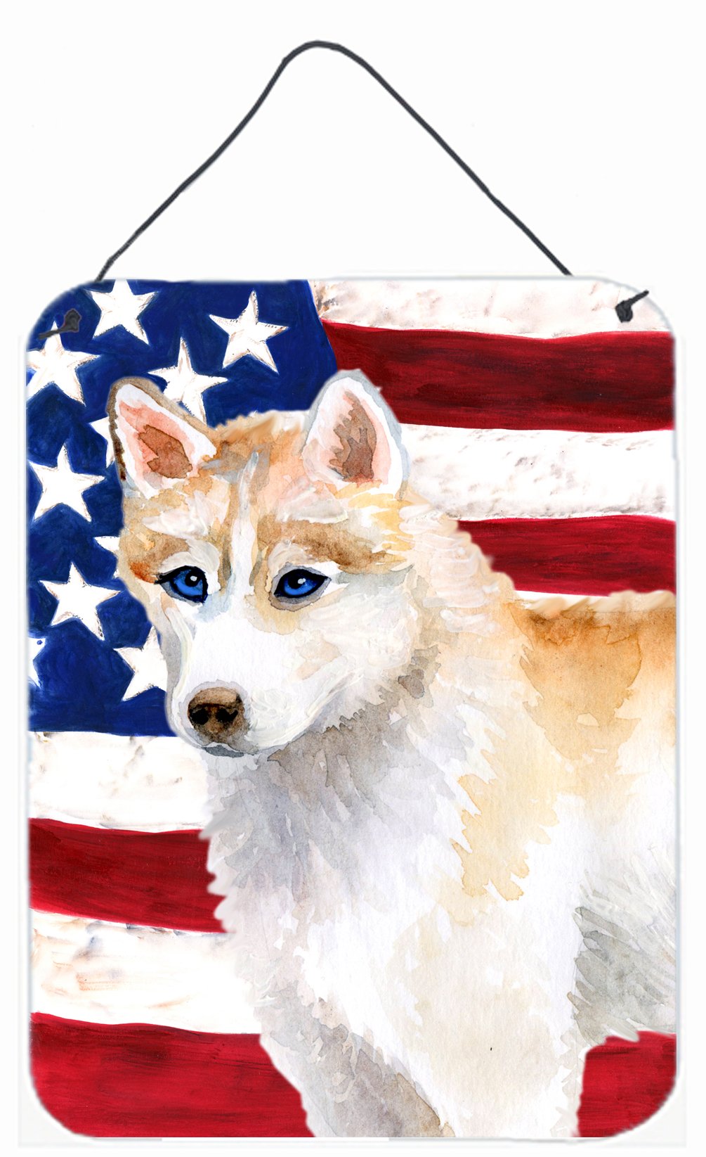 Siberian Husky Patriotic Wall or Door Hanging Prints BB9655DS1216 by Caroline&#39;s Treasures