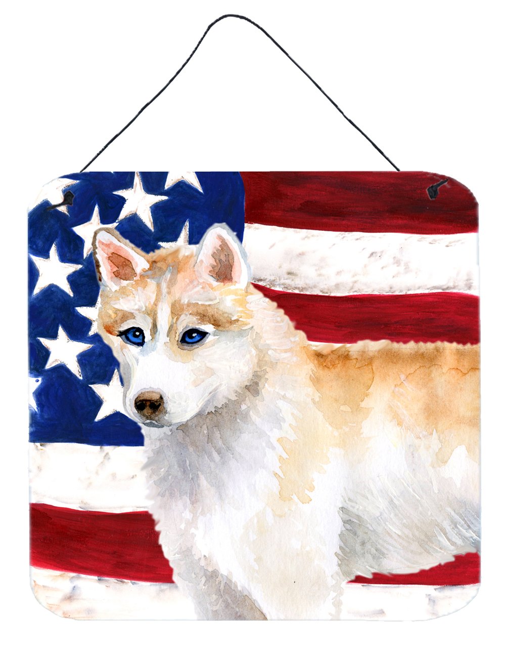 Siberian Husky Patriotic Wall or Door Hanging Prints BB9655DS66 by Caroline&#39;s Treasures