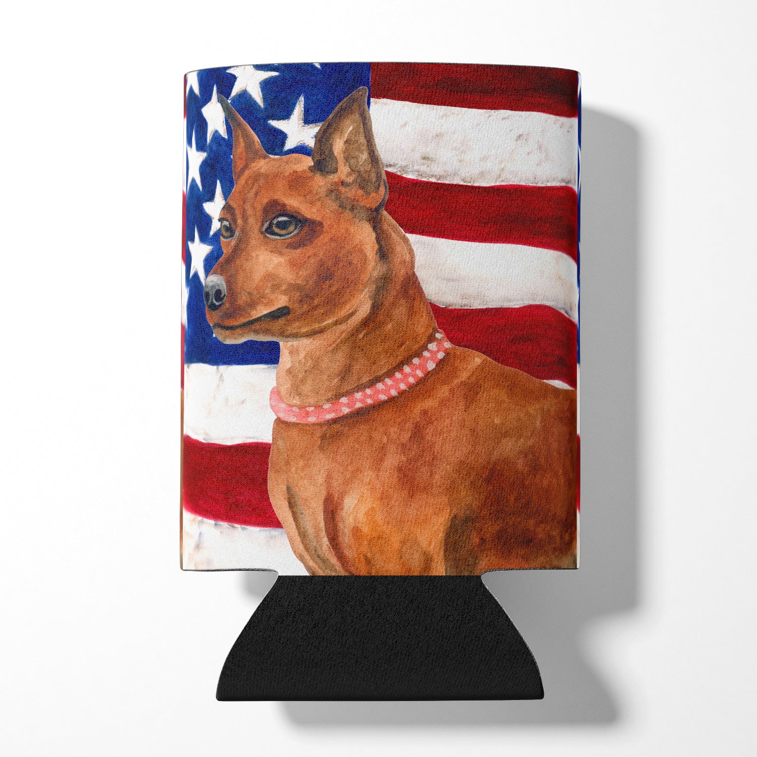 Miniature Pinscher Patriotic Can or Bottle Hugger BB9656CC  the-store.com.