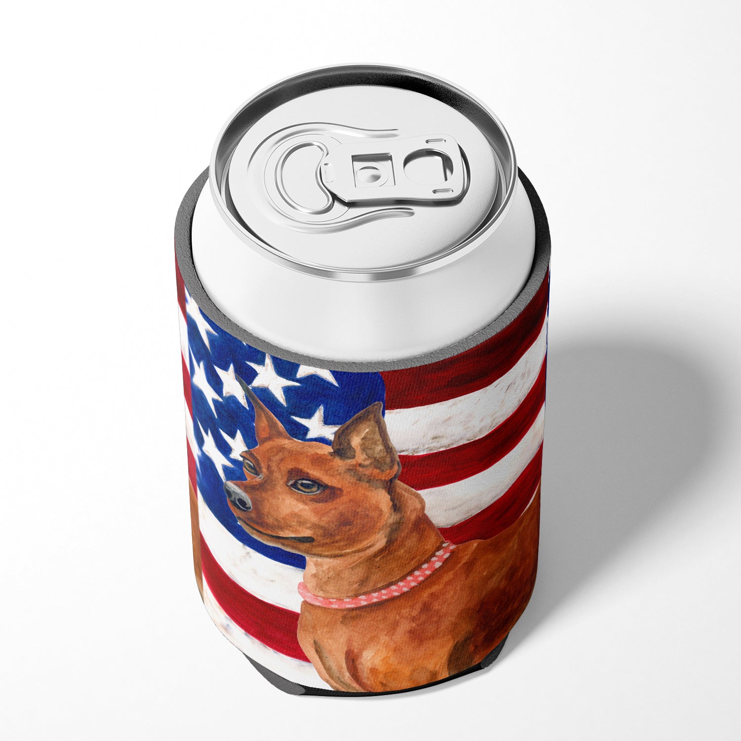 Miniature Pinscher Patriotic Can or Bottle Hugger BB9656CC  the-store.com.