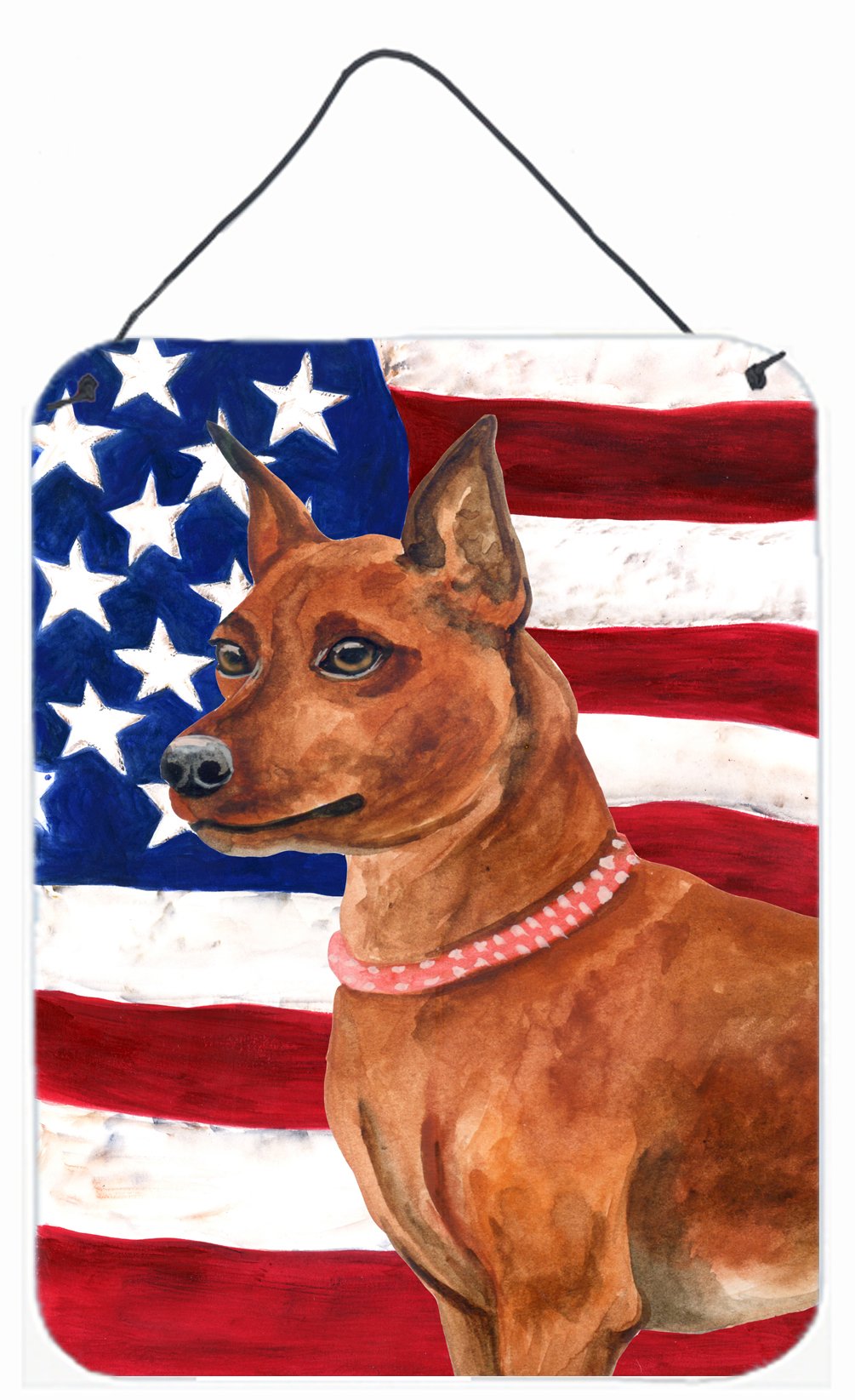 Miniature Pinscher Patriotic Wall or Door Hanging Prints BB9656DS1216 by Caroline's Treasures