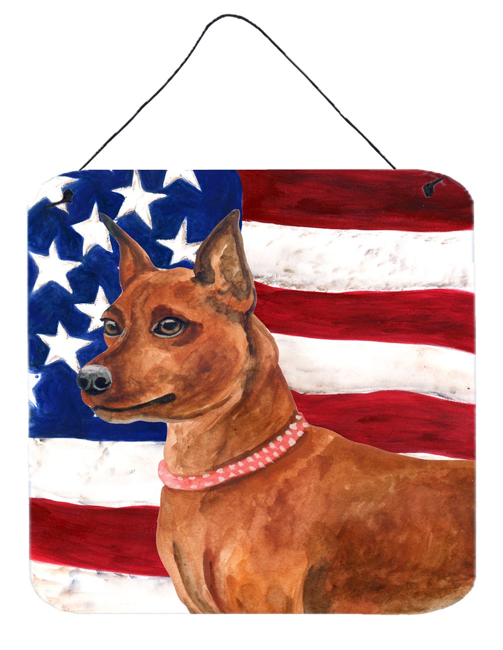 Miniature Pinscher Patriotic Wall or Door Hanging Prints BB9656DS66 by Caroline&#39;s Treasures