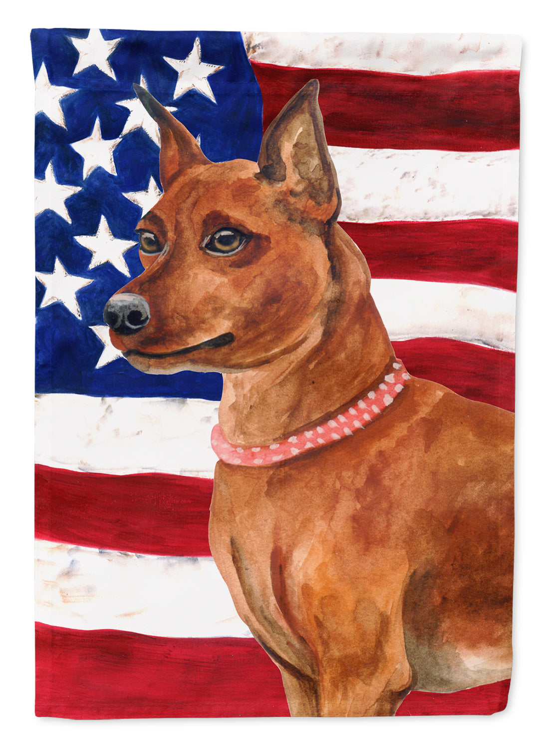 Miniature Pinscher Patriotic Flag Garden Size BB9656GF  the-store.com.