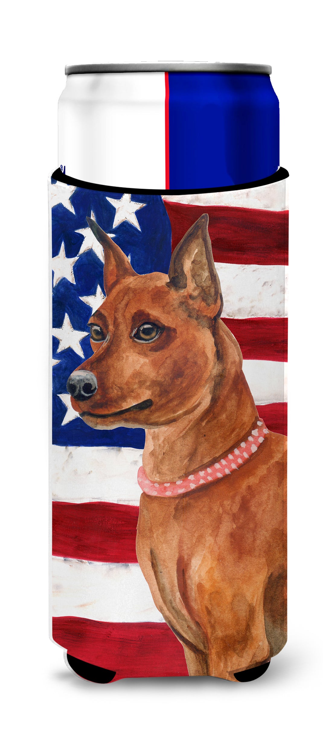 Miniature Pinscher Patriotic  Ultra Hugger for slim cans BB9656MUK  the-store.com.