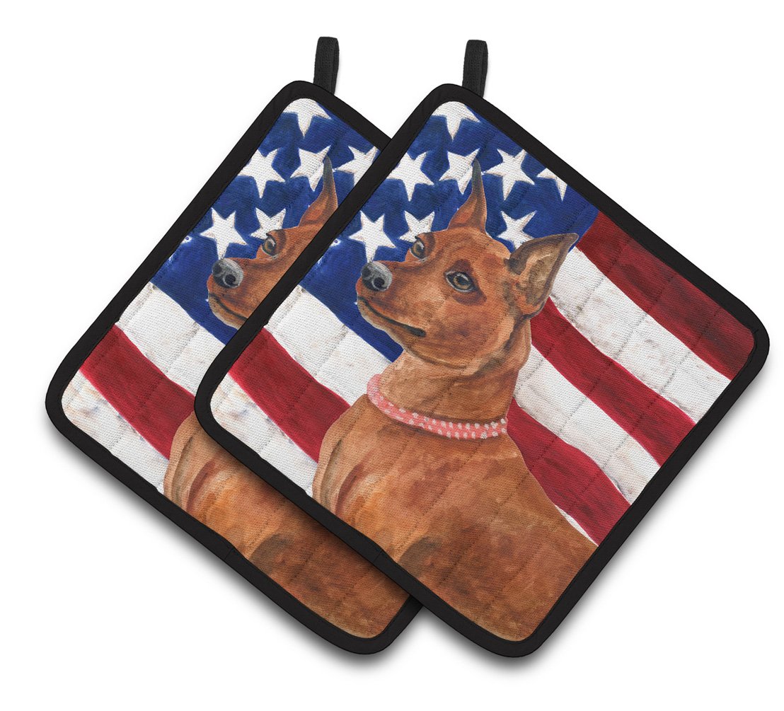 Miniature Pinscher Patriotic Pair of Pot Holders BB9656PTHD by Caroline's Treasures