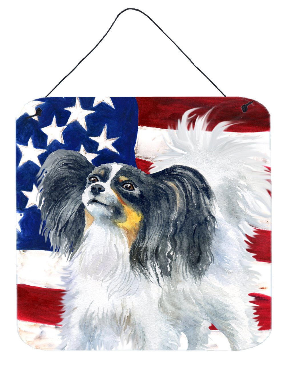 Papillon Patriotic Wall or Door Hanging Prints BB9657DS66 by Caroline's Treasures