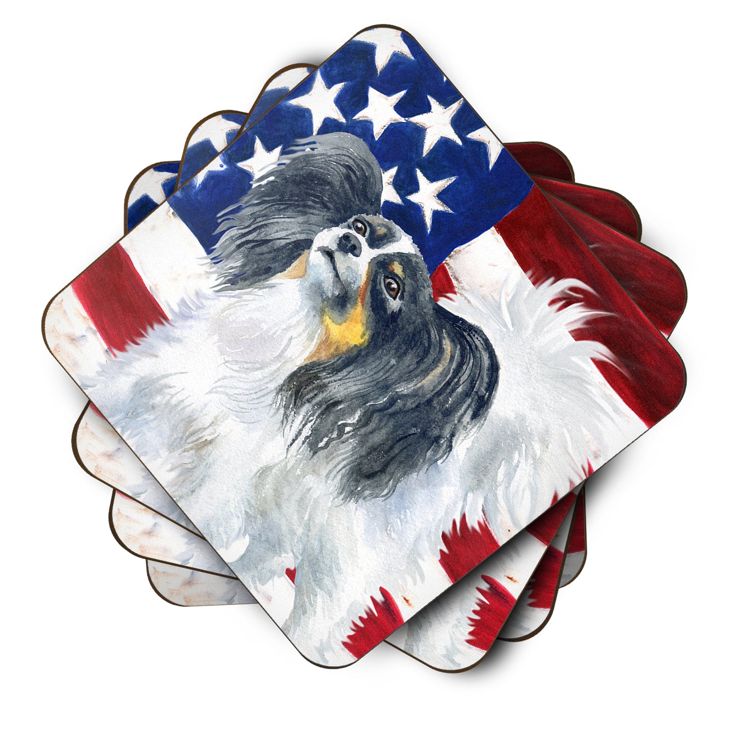 Papillon Patriotic Foam Coaster Set of 4 BB9657FC - the-store.com