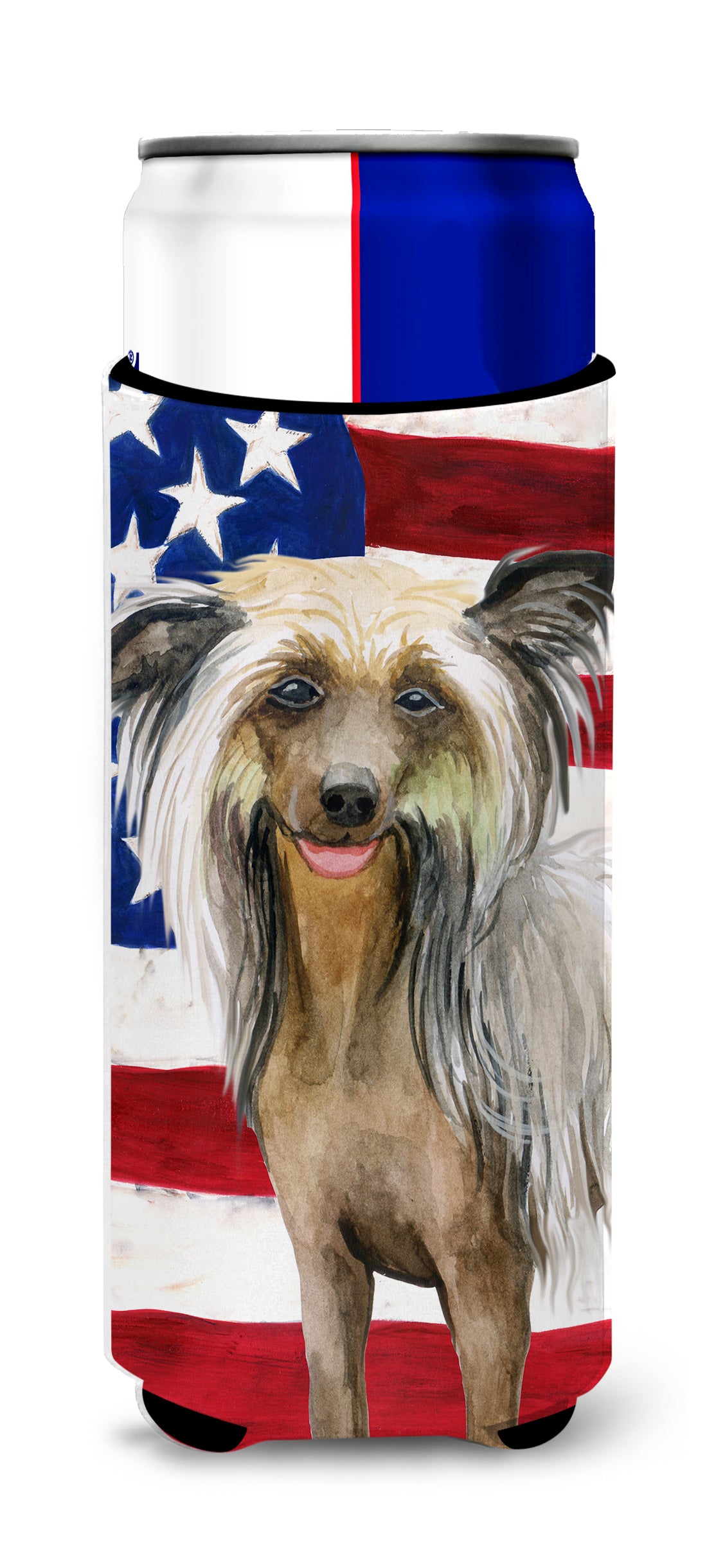 Chinese Crested Patriotic  Ultra Hugger for slim cans BB9659MUK  the-store.com.