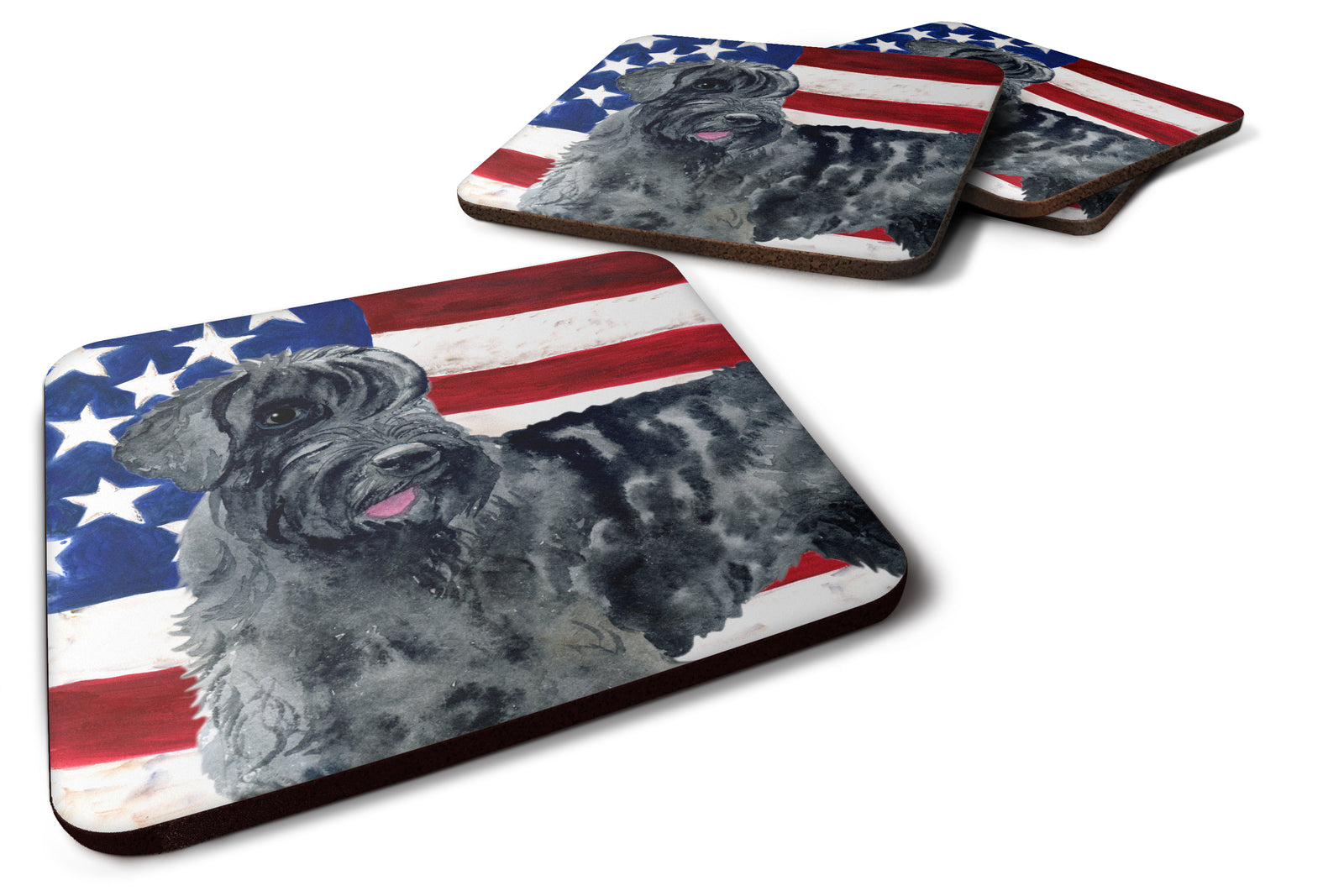 Giant Schnauzer Patriotic Foam Coaster Set of 4 BB9660FC - the-store.com