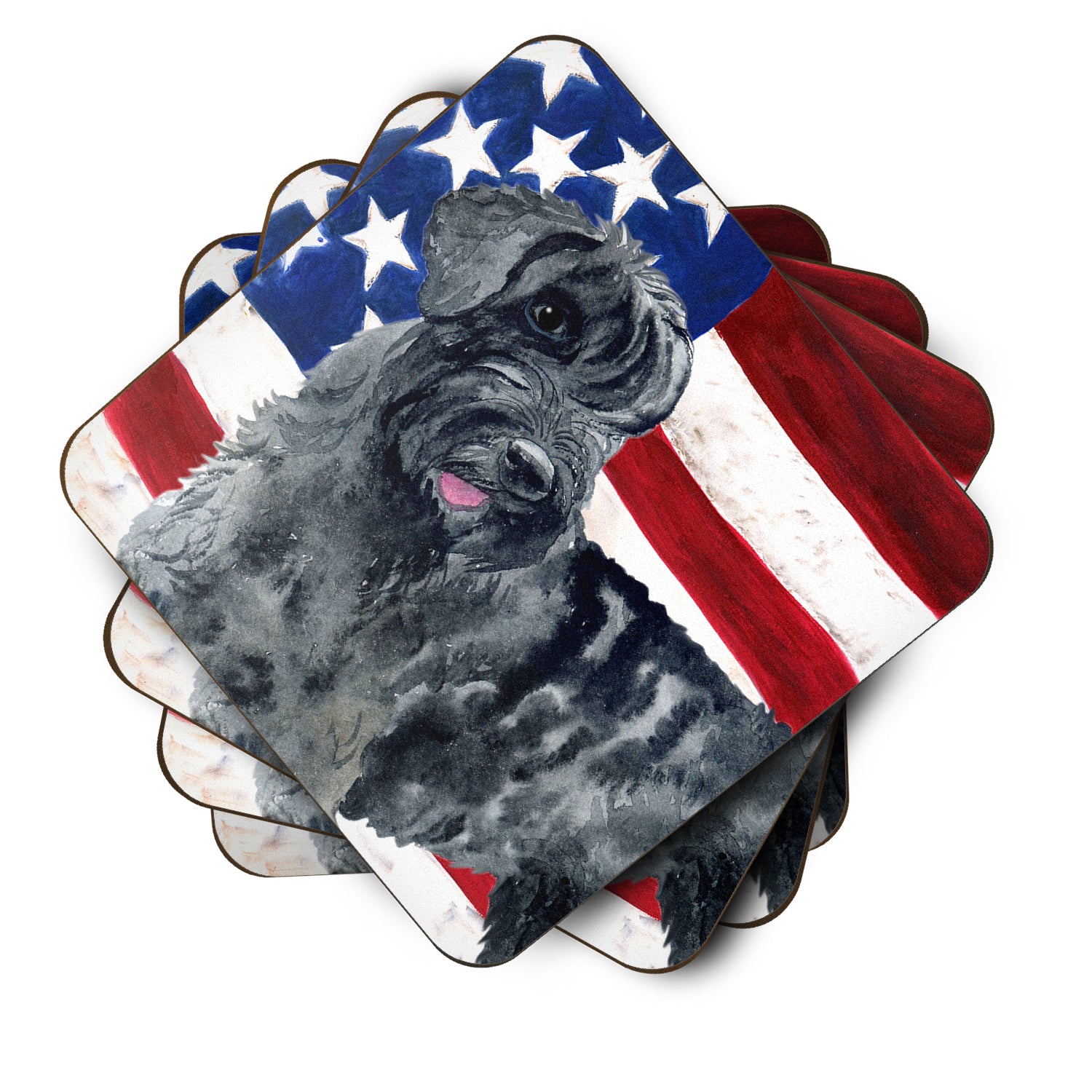 Giant Schnauzer Patriotic Foam Coaster Set of 4 BB9660FC - the-store.com