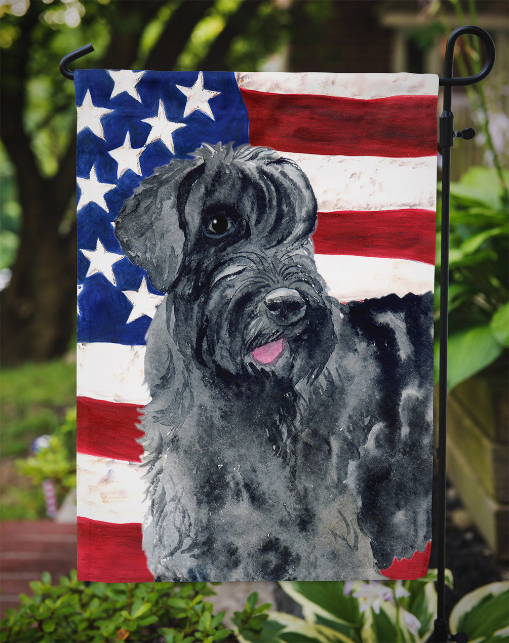 Giant Schnauzer Patriotic Flag Garden Size BB9660GF  the-store.com.