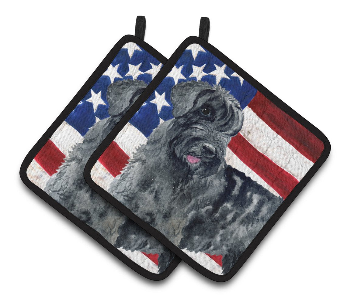 Giant Schnauzer Patriotic Pair of Pot Holders BB9660PTHD by Caroline&#39;s Treasures