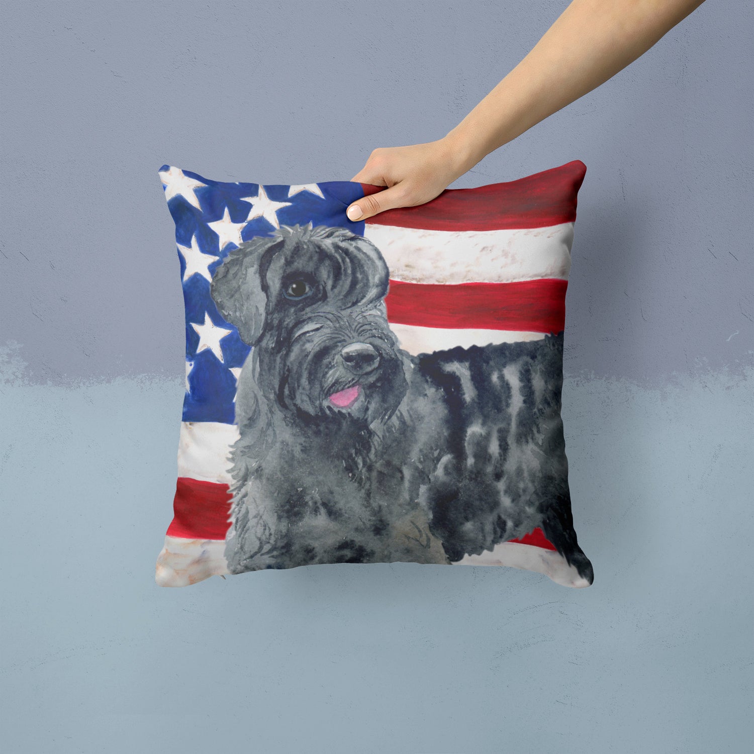 Giant Schnauzer Patriotic Fabric Decorative Pillow BB9660PW1414 - the-store.com