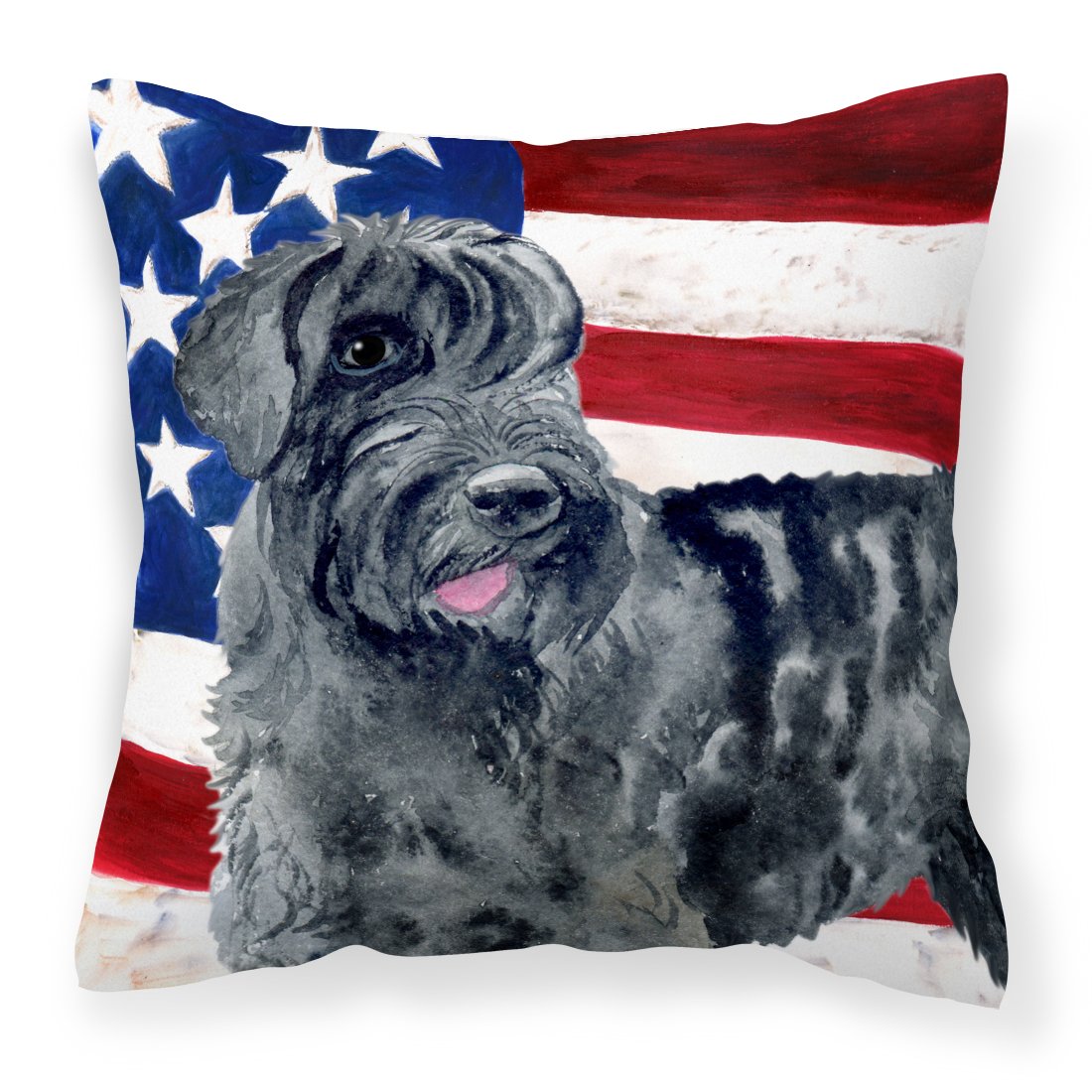 Giant Schnauzer Patriotic Fabric Decorative Pillow BB9660PW1818 by Caroline's Treasures