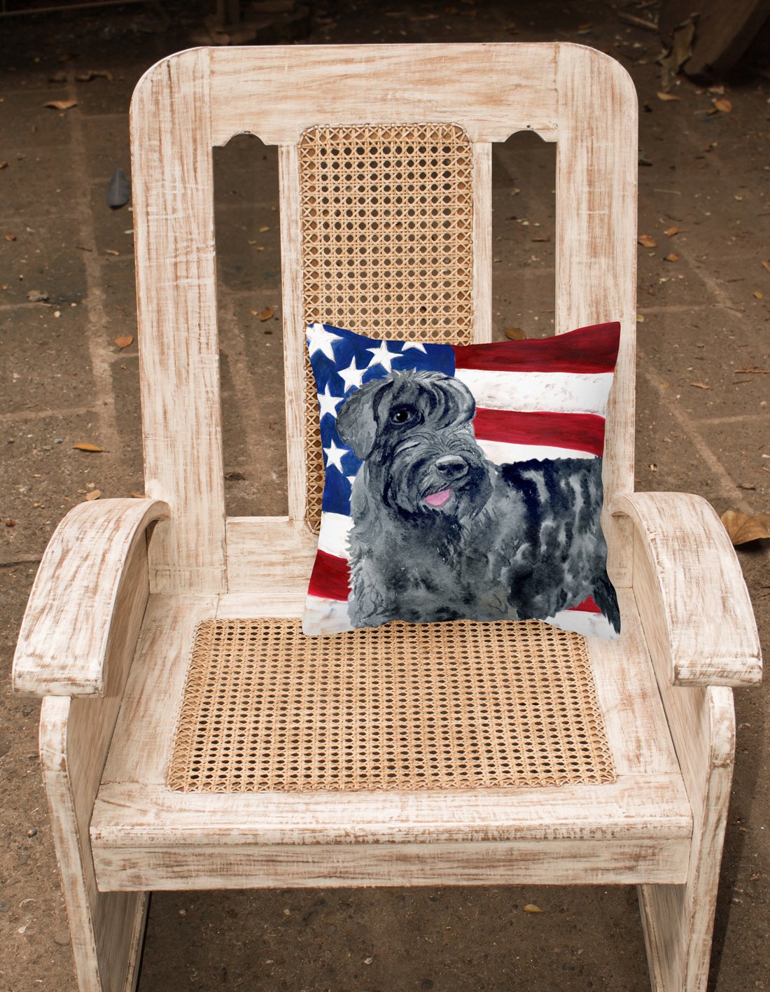 Giant Schnauzer Patriotic Fabric Decorative Pillow BB9660PW1818 by Caroline's Treasures