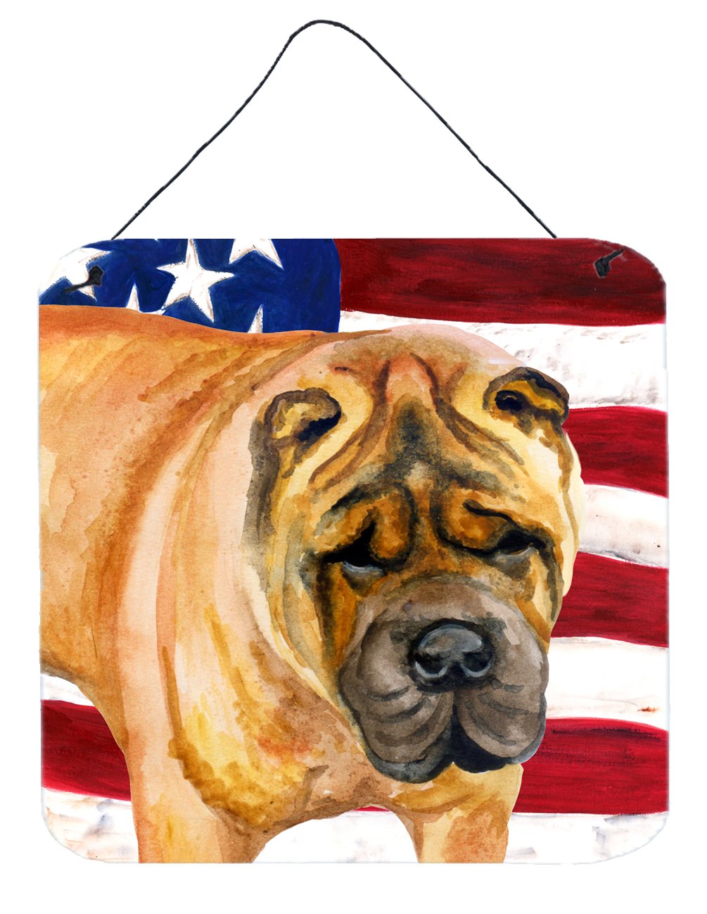 Shar Pei Patriotic Wall or Door Hanging Prints BB9661DS66 by Caroline&#39;s Treasures