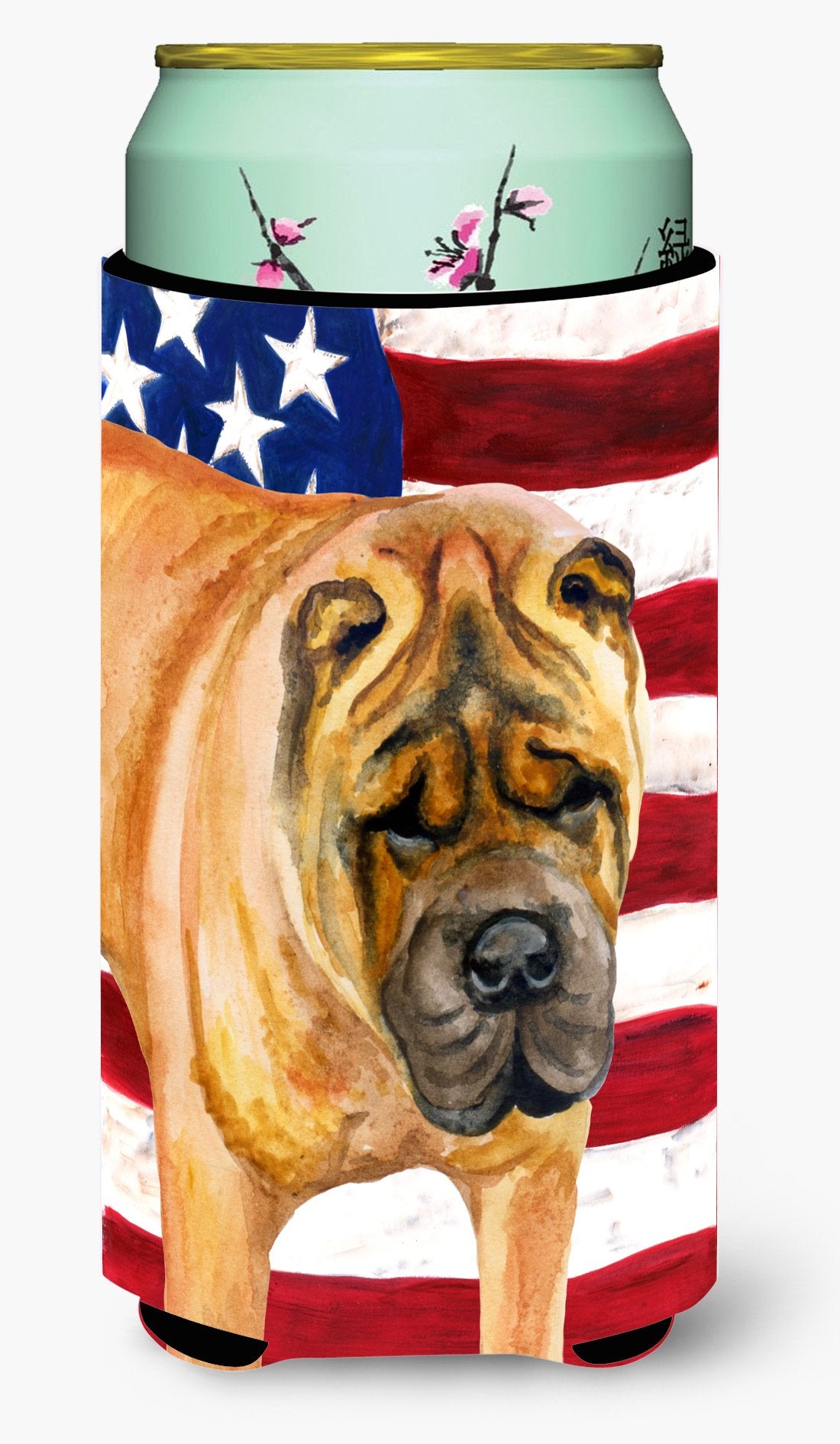 Shar Pei Patriotic Tall Boy Beverage Insulator Hugger BB9661TBC by Caroline&#39;s Treasures