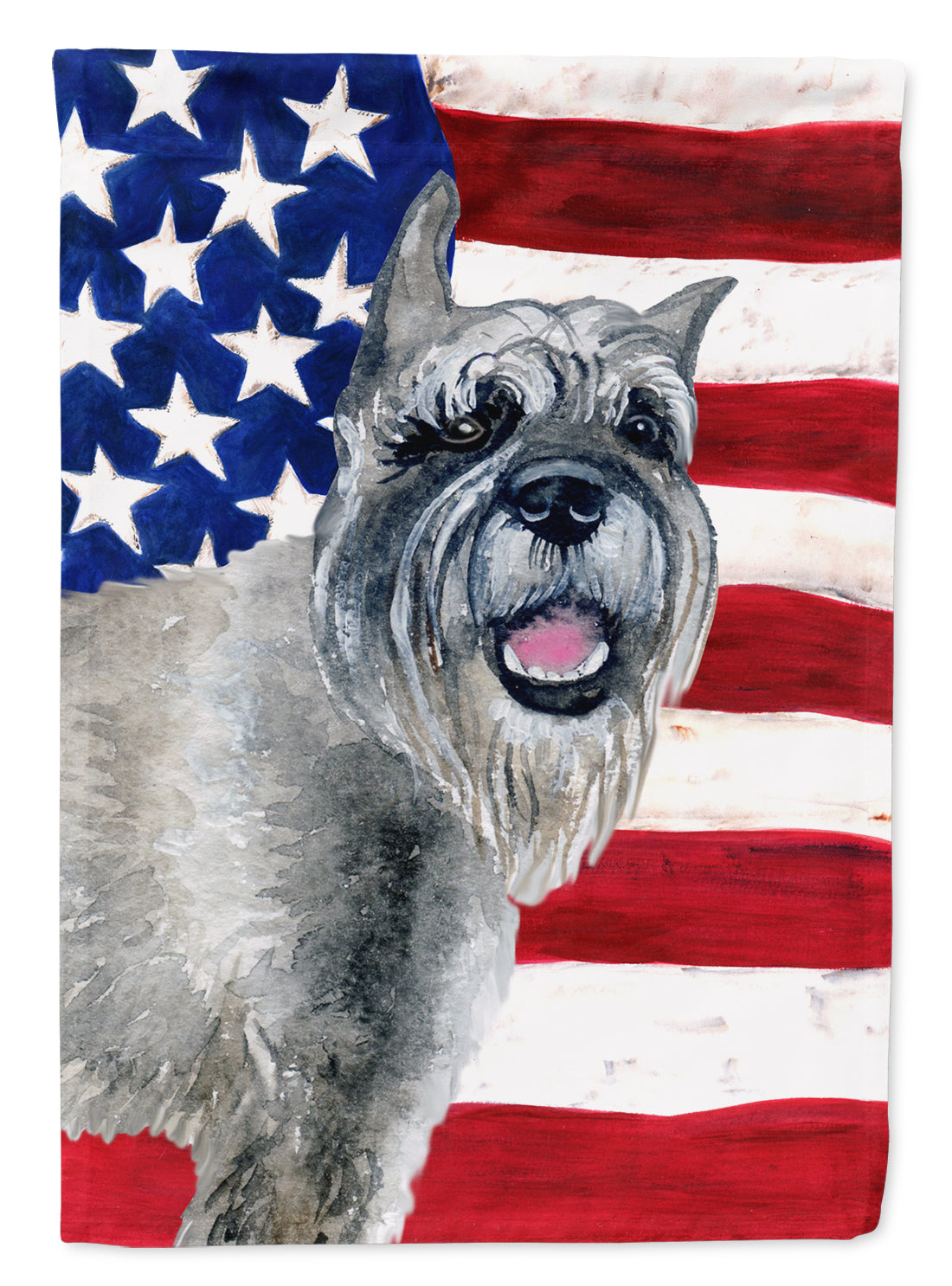 Schnauzer Patriotic Flag Canvas House Size BB9662CHF  the-store.com.