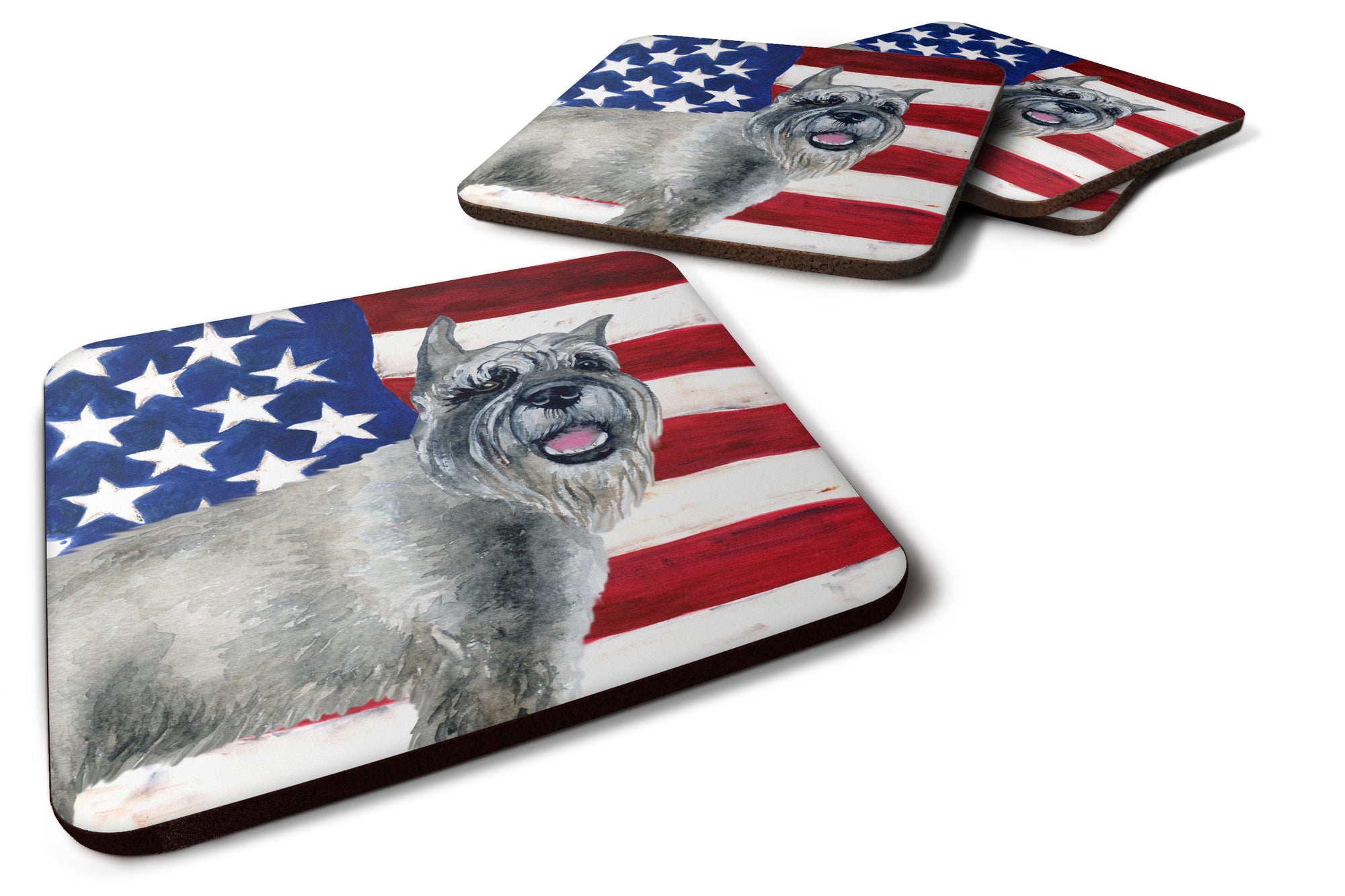 Schnauzer Patriotic Foam Coaster Set of 4 BB9662FC - the-store.com