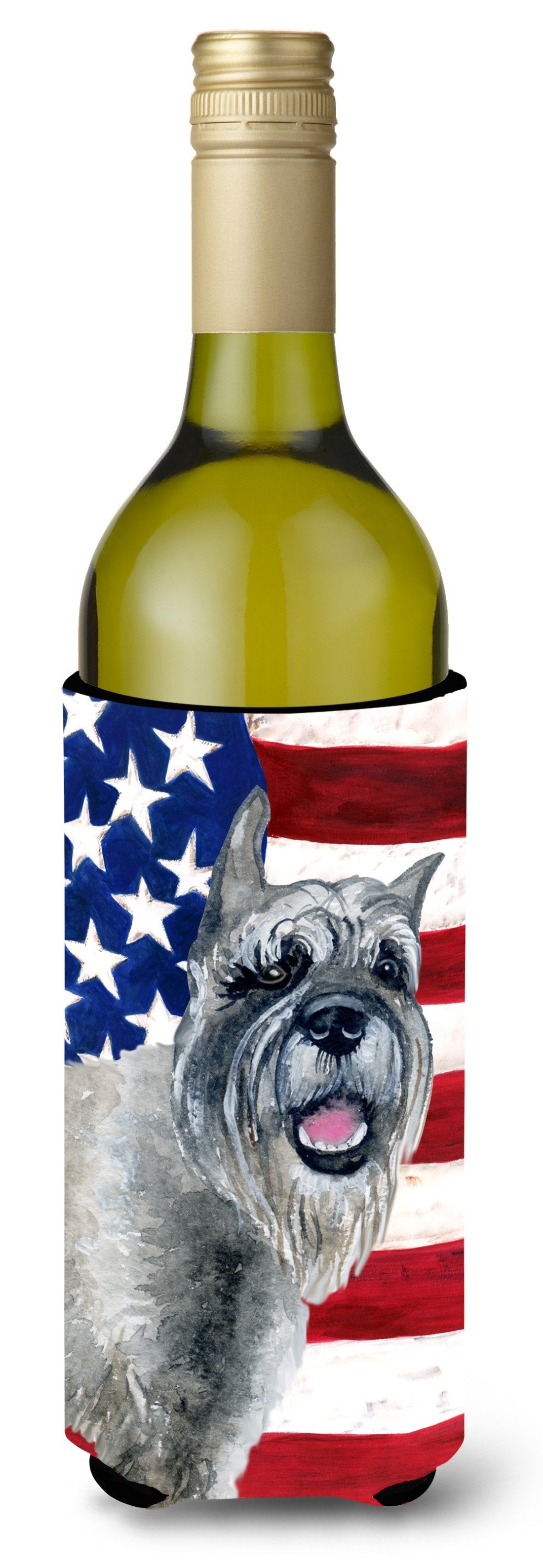 Schnauzer Patriotic Wine Bottle Beverge Insulator Hugger BB9662LITERK by Caroline's Treasures