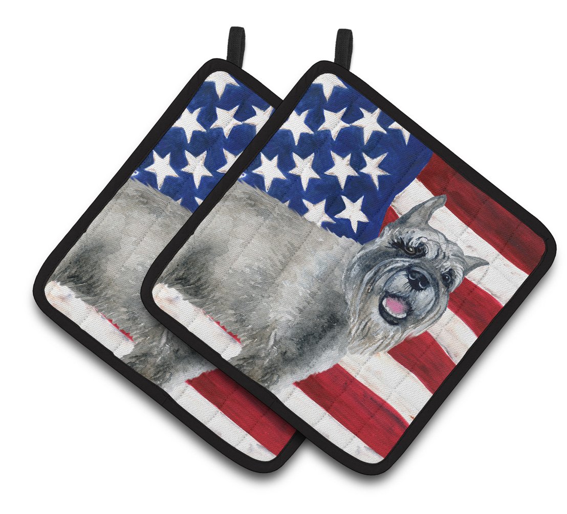 Schnauzer Patriotic Pair of Pot Holders BB9662PTHD by Caroline's Treasures