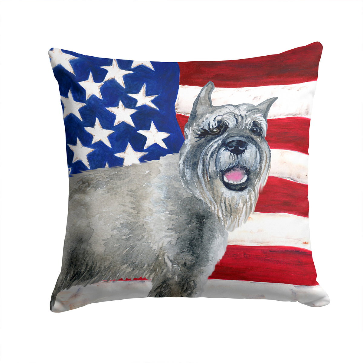 Schnauzer Patriotic Fabric Decorative Pillow BB9662PW1414 - the-store.com