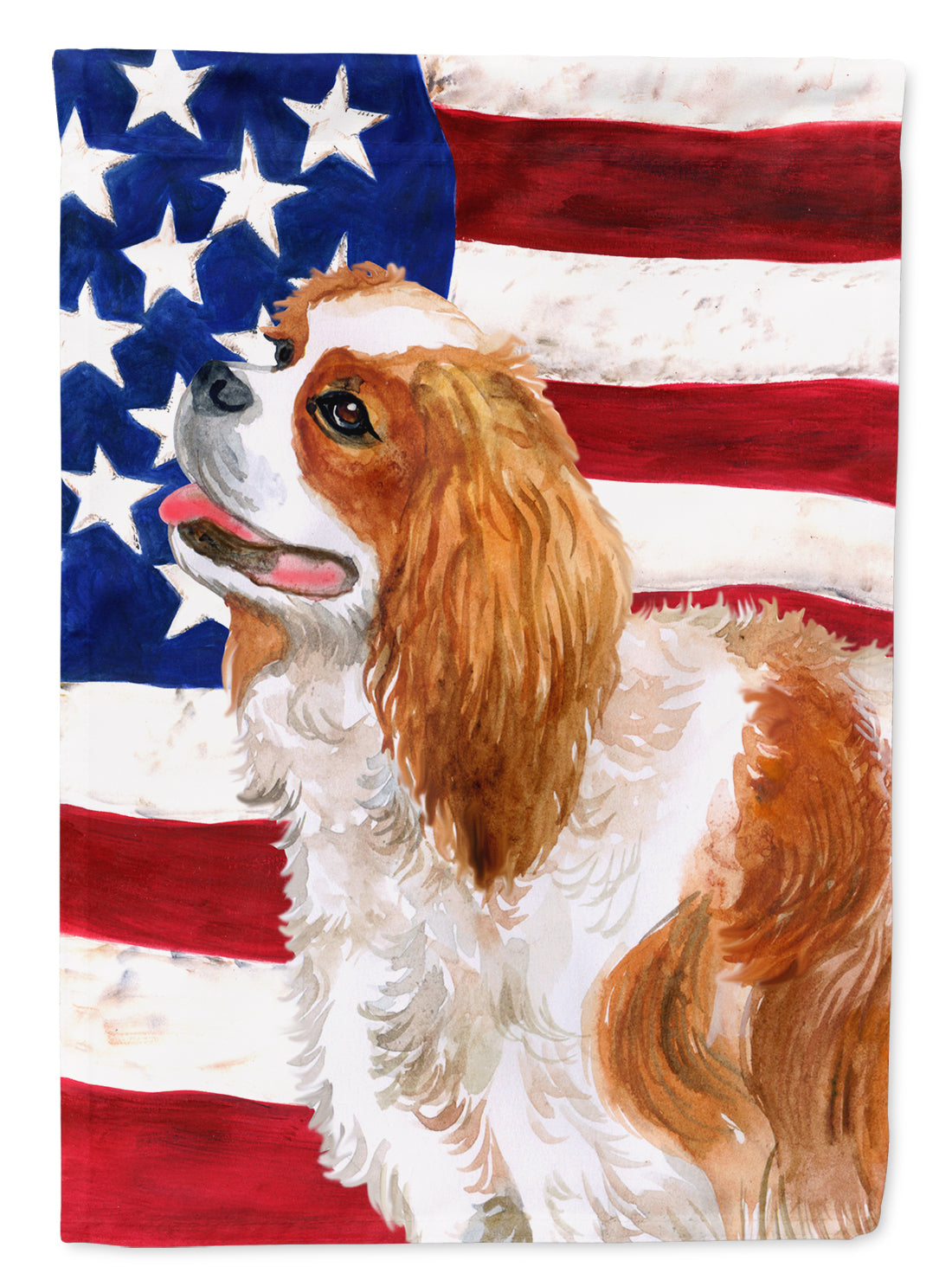 Cavalier Spaniel Patriotic Flag Canvas House Size BB9663CHF  the-store.com.