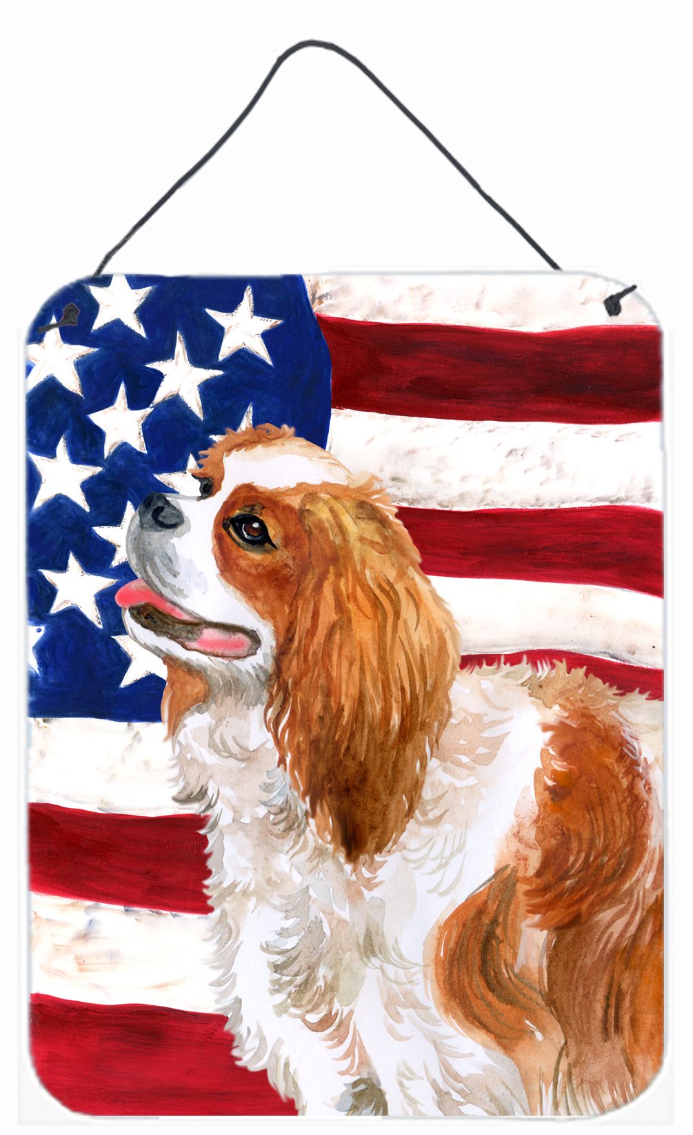 Cavalier Spaniel Patriotic Wall or Door Hanging Prints BB9663DS1216 by Caroline&#39;s Treasures