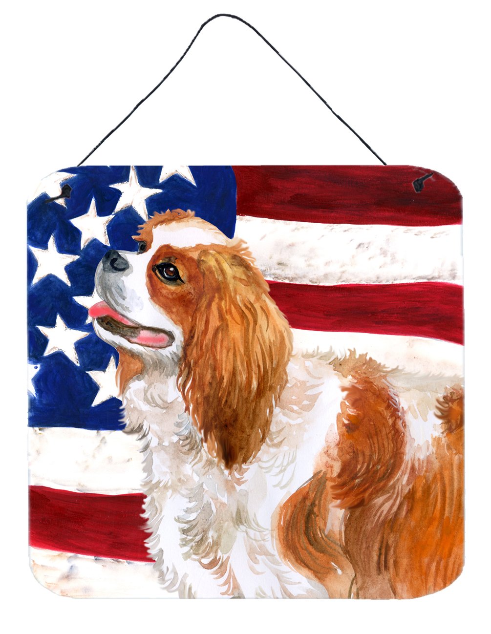 Cavalier Spaniel Patriotic Wall or Door Hanging Prints BB9663DS66 by Caroline's Treasures