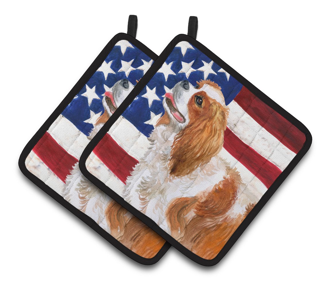 Cavalier Spaniel Patriotic Pair of Pot Holders BB9663PTHD by Caroline's Treasures