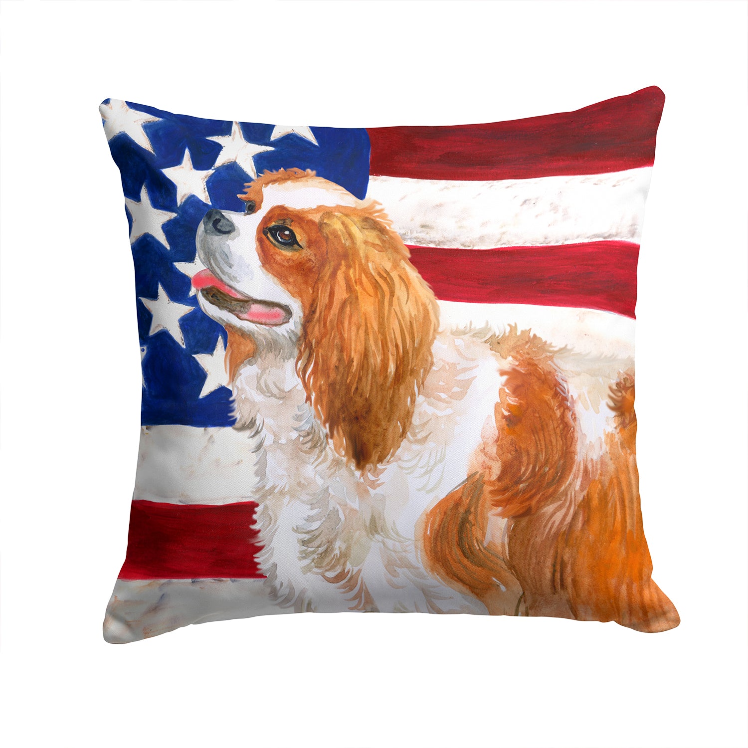 Cavalier Spaniel Patriotic Fabric Decorative Pillow BB9663PW1414 - the-store.com