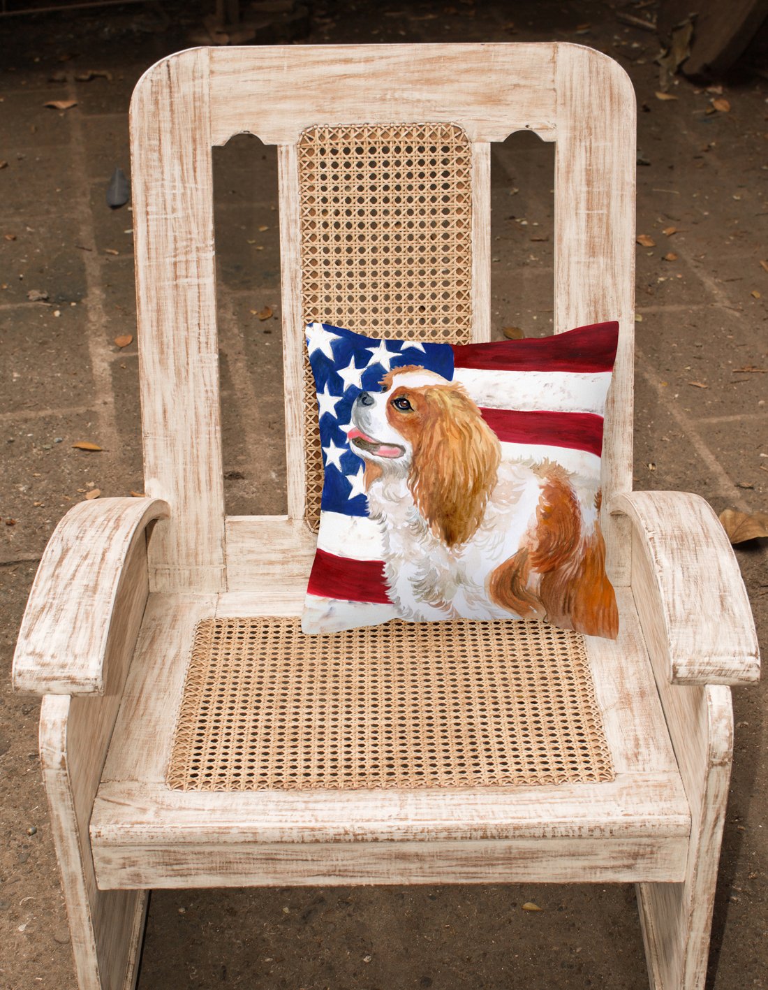 Cavalier Spaniel Patriotic Fabric Decorative Pillow BB9663PW1818 by Caroline's Treasures