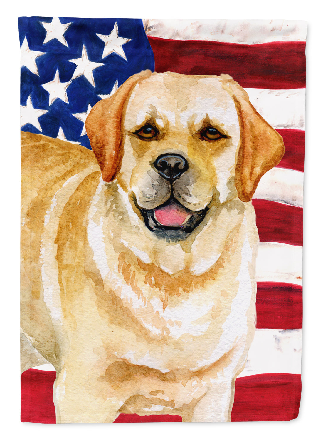 Golden Retriever Patriotic Flag Canvas House Size BB9664CHF  the-store.com.