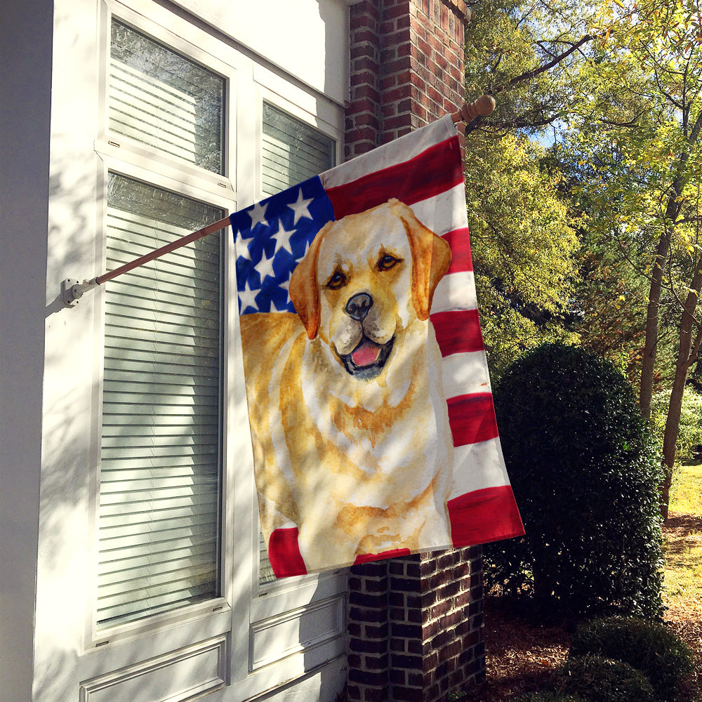 Golden Retriever Patriotic Flag Canvas House Size BB9664CHF  the-store.com.