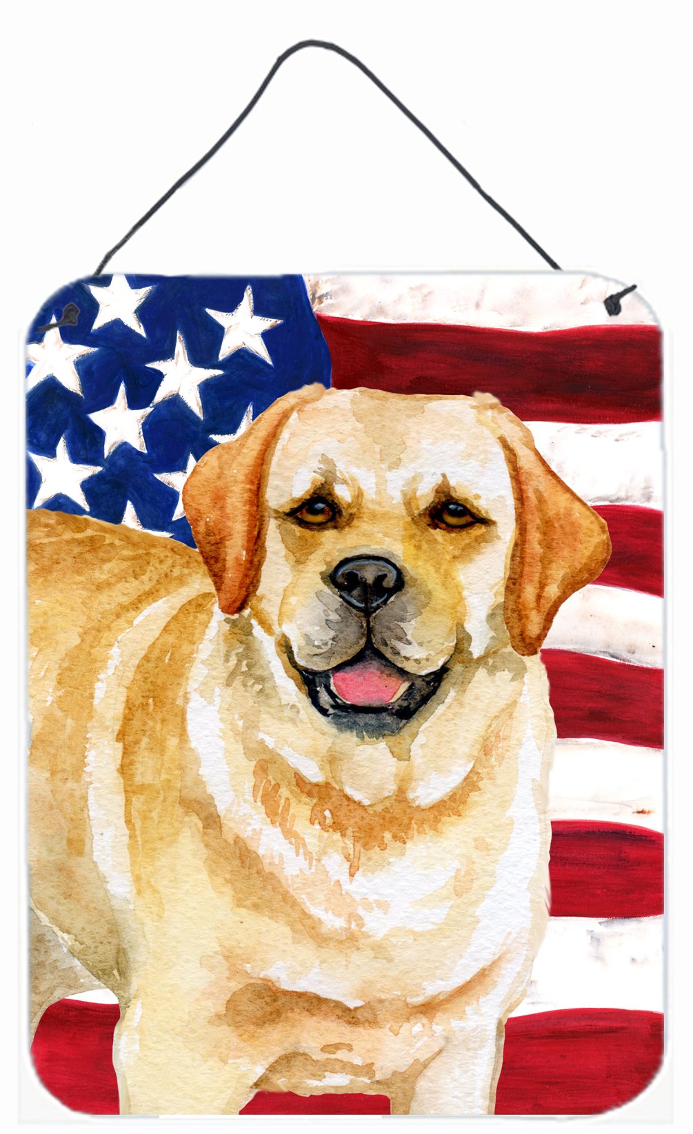 Golden Retriever Patriotic Wall or Door Hanging Prints BB9664DS1216 by Caroline's Treasures