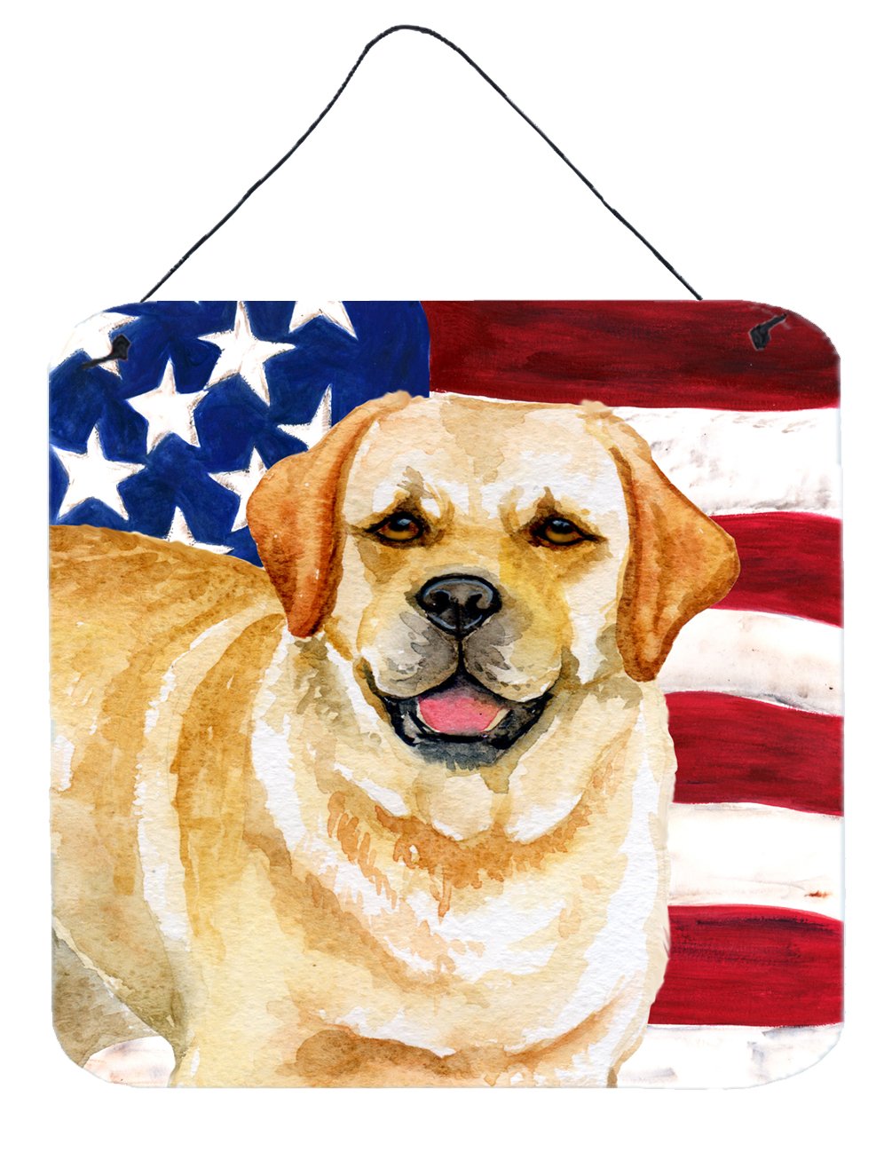 Golden Retriever Patriotic Wall or Door Hanging Prints BB9664DS66 by Caroline's Treasures