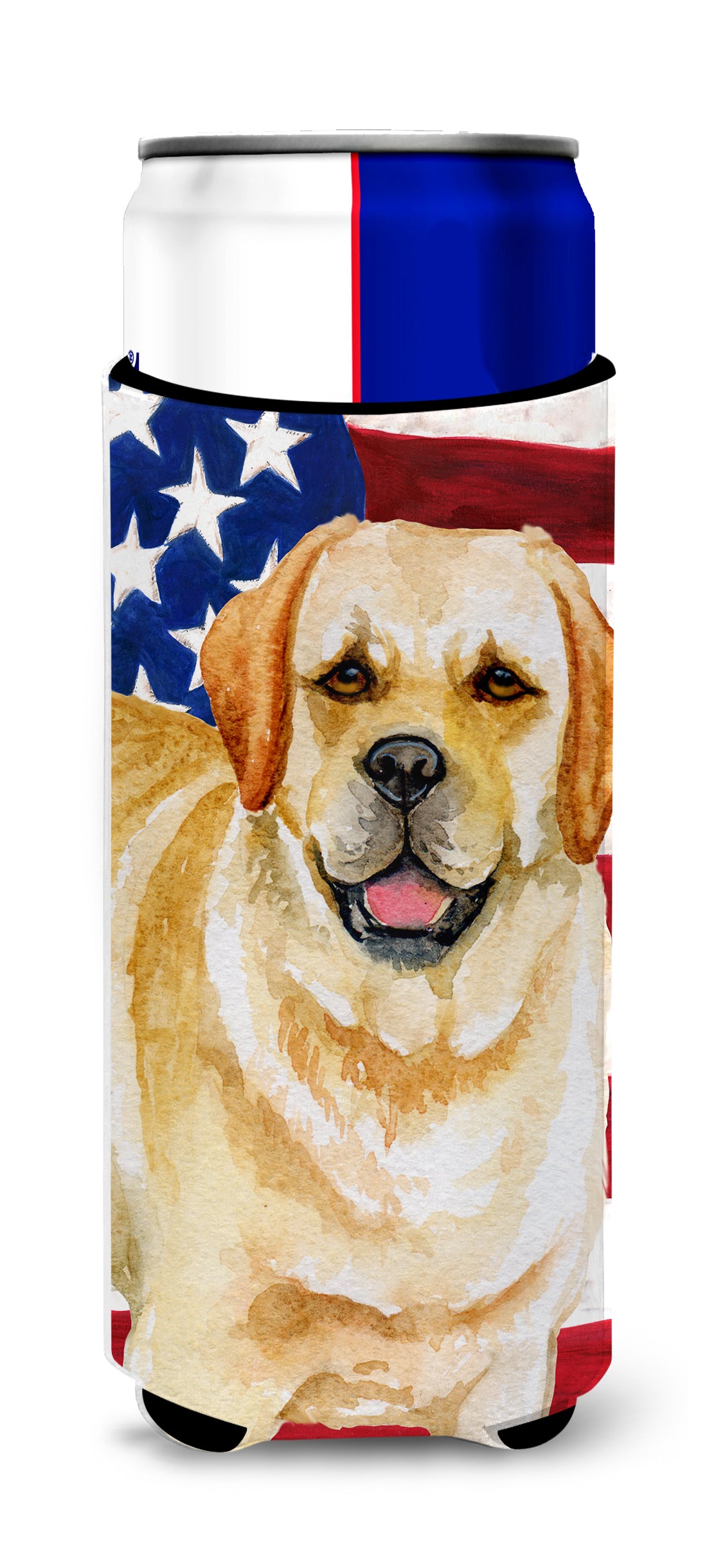 Golden Retriever Patriotic  Ultra Hugger for slim cans BB9664MUK  the-store.com.