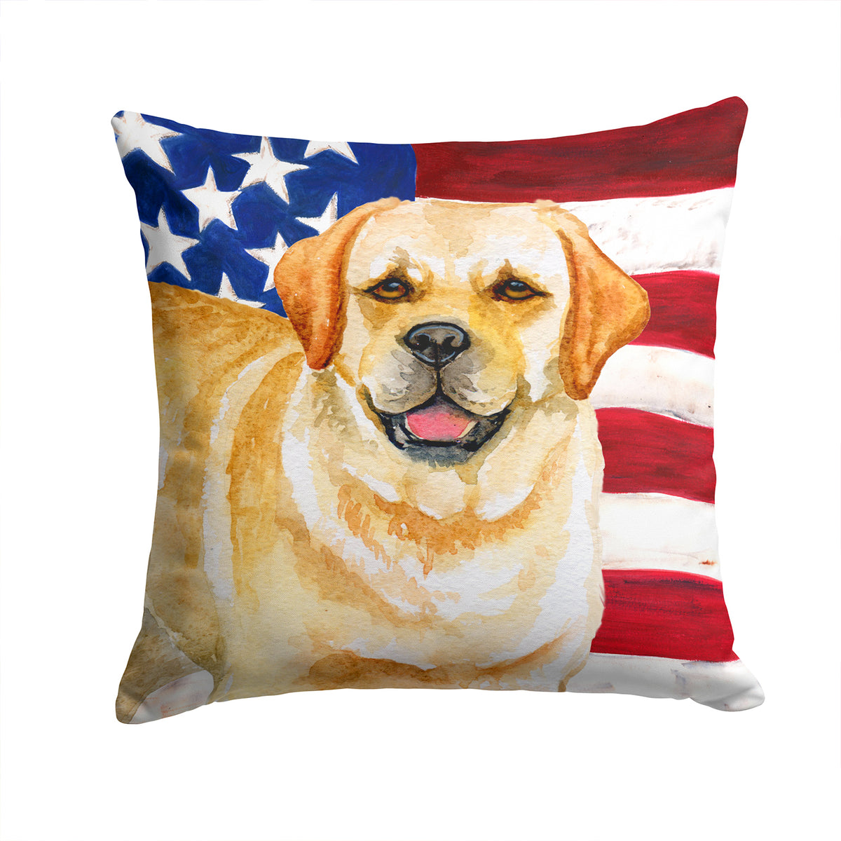 Golden Retriever Patriotic Fabric Decorative Pillow BB9664PW1414 - the-store.com