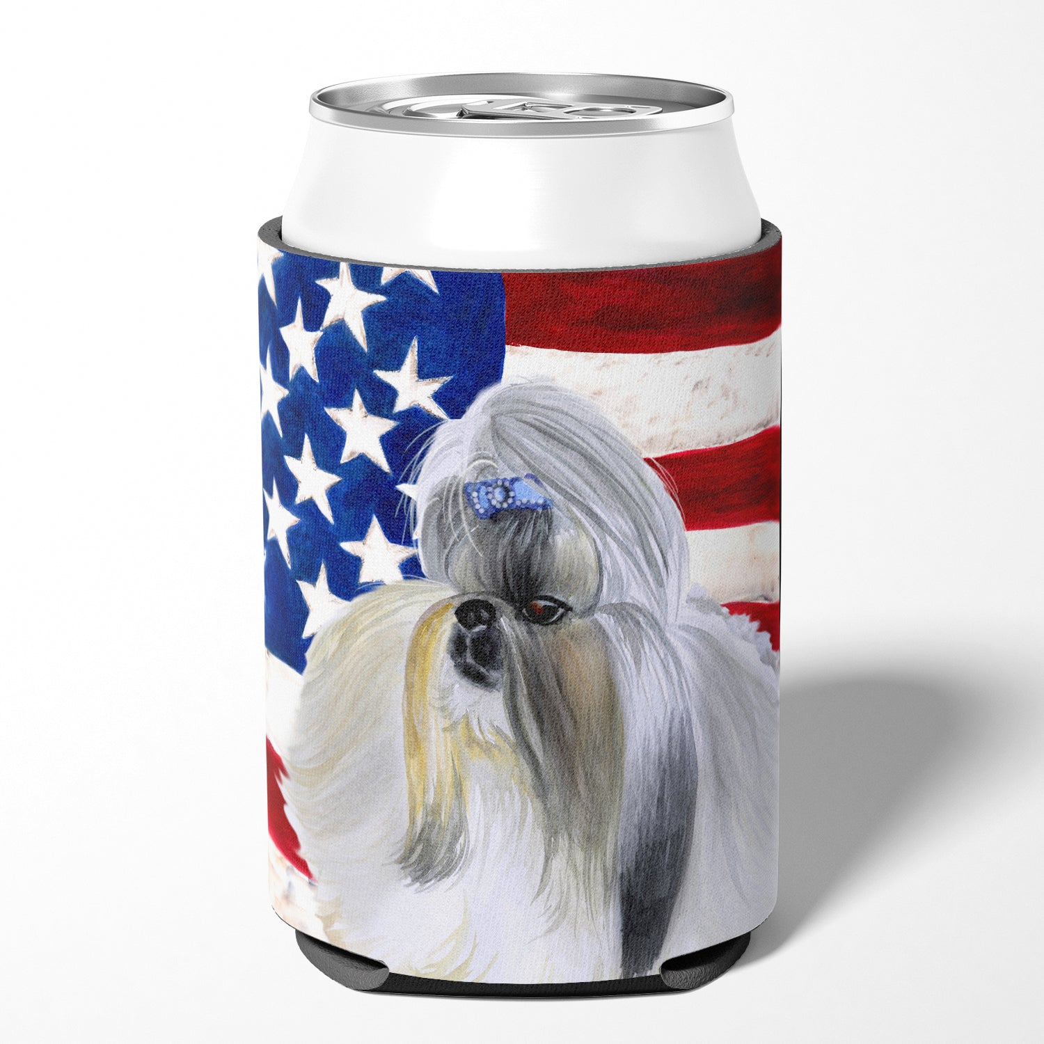 Shih Tzu Patriotic Can or Bottle Hugger BB9666CC  the-store.com.