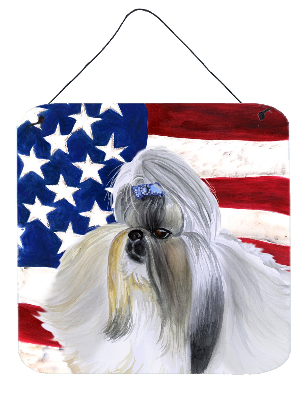 Shih Tzu Patriotic Wall or Door Hanging Prints BB9666DS66 by Caroline's Treasures