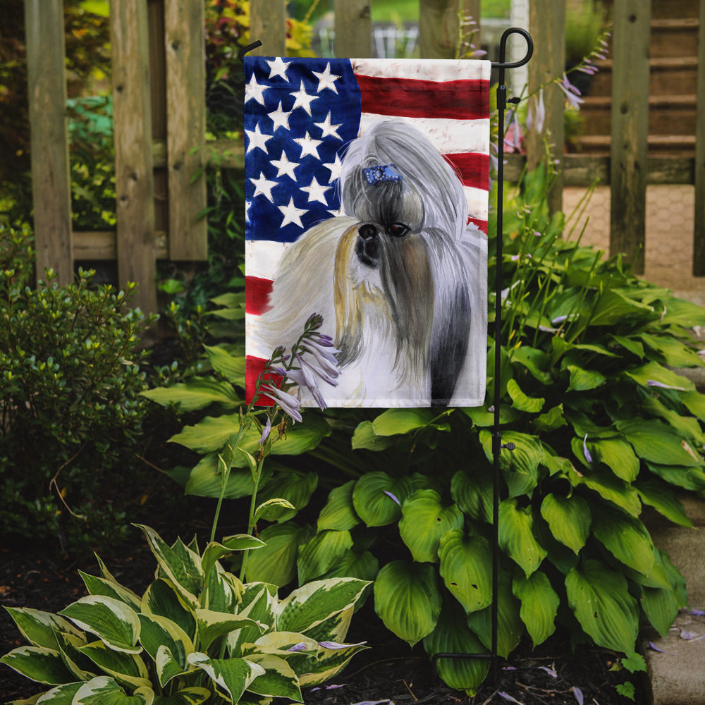 Shih Tzu Patriotic Flag Garden Size BB9666GF  the-store.com.