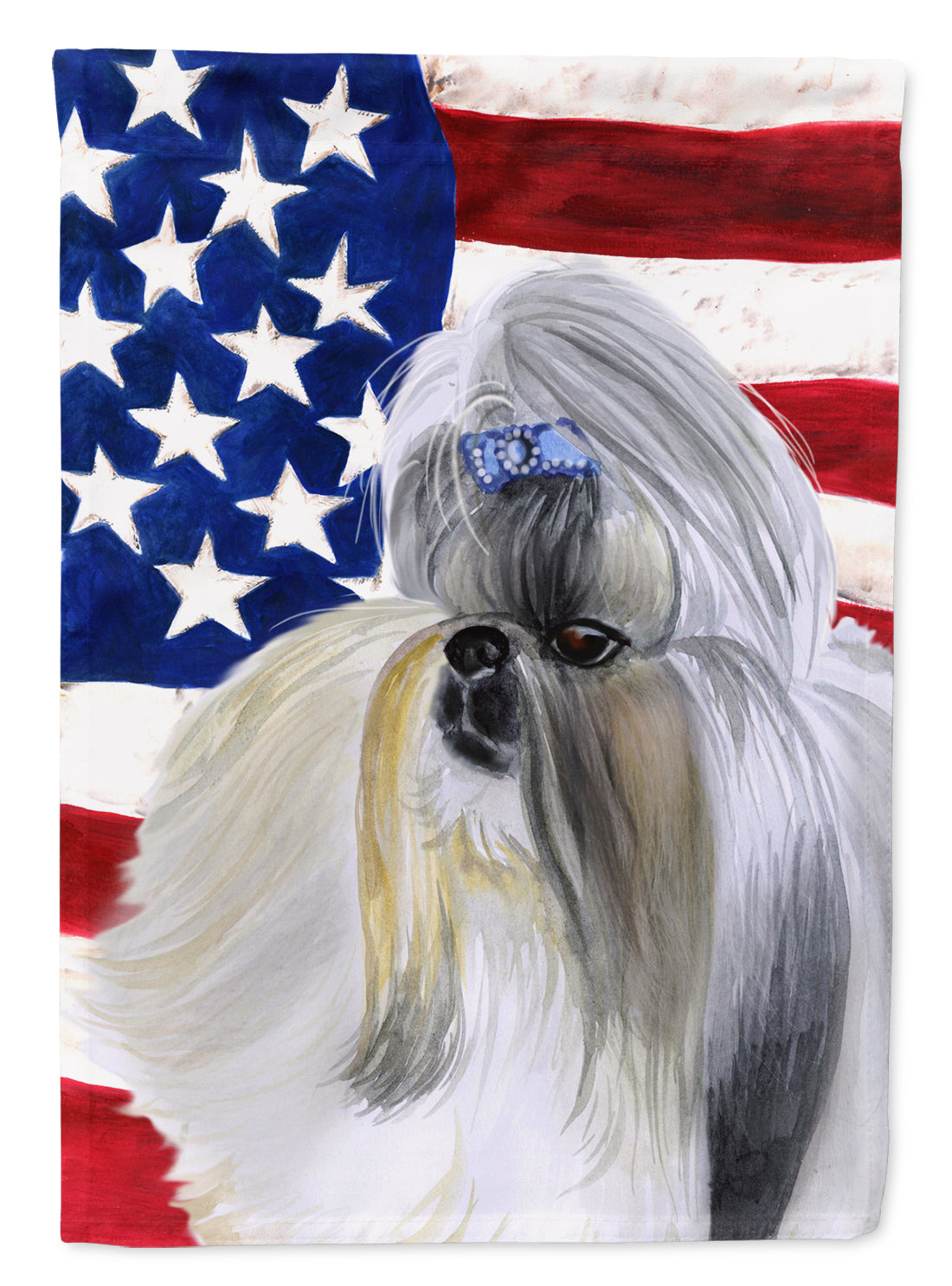 Shih Tzu Patriotic Flag Garden Size BB9666GF  the-store.com.