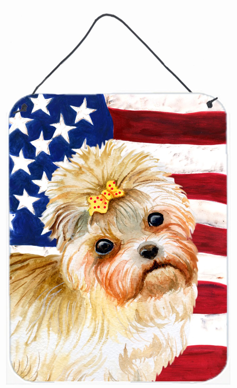 Morkie Patriotic Wall or Door Hanging Prints BB9668DS1216 by Caroline's Treasures