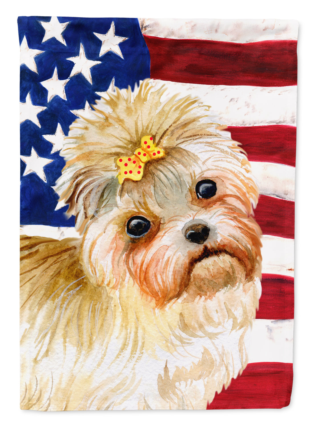 Morkie Patriotic Flag Garden Size BB9668GF  the-store.com.