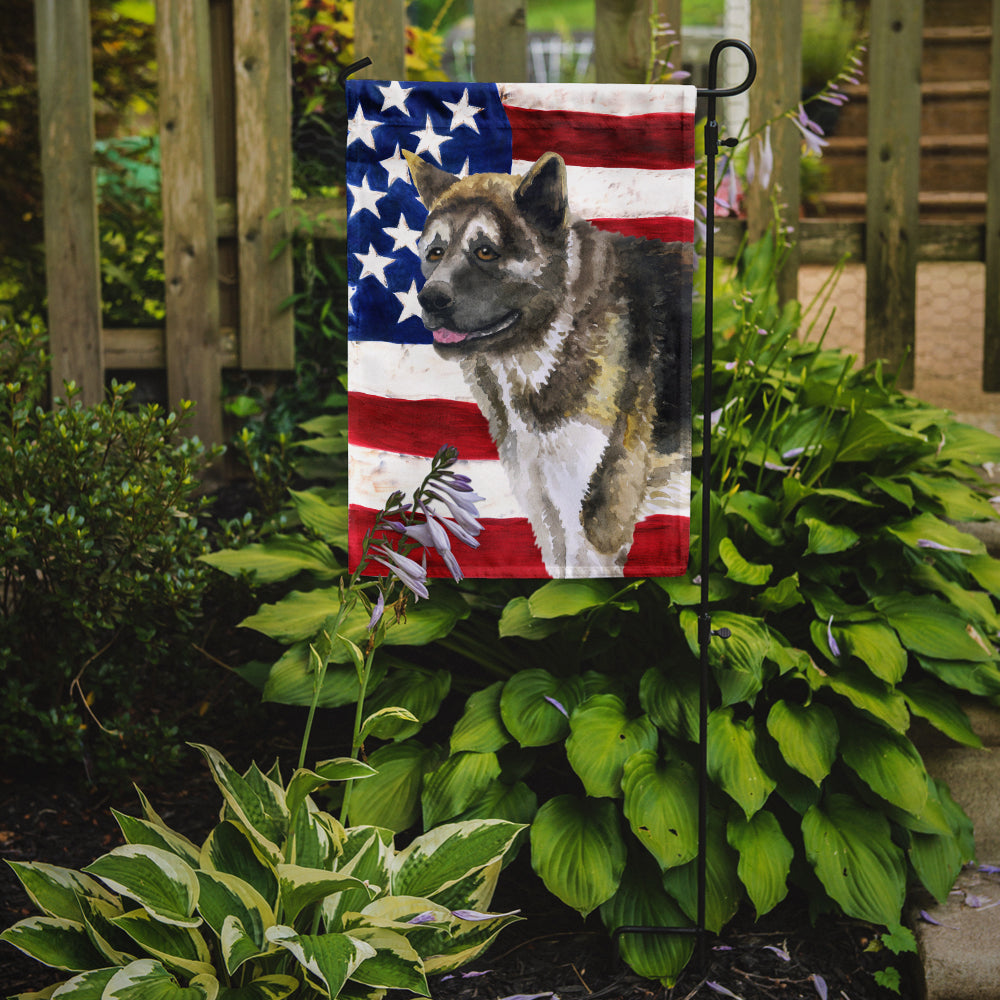 American Akita Patriotic Flag Garden Size BB9669GF  the-store.com.