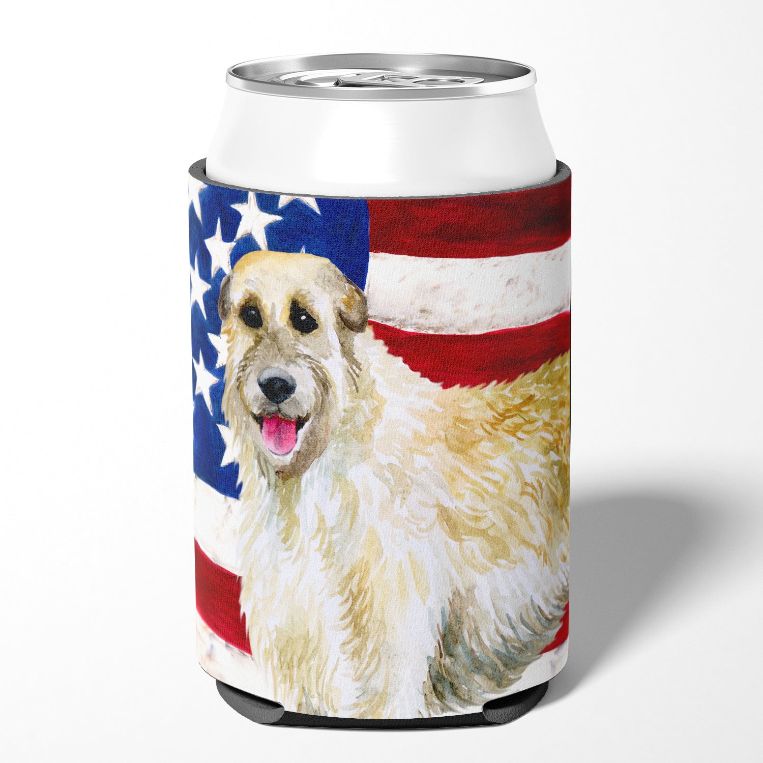 Irish Wolfhound Patriotic Can or Bottle Hugger BB9670CC  the-store.com.