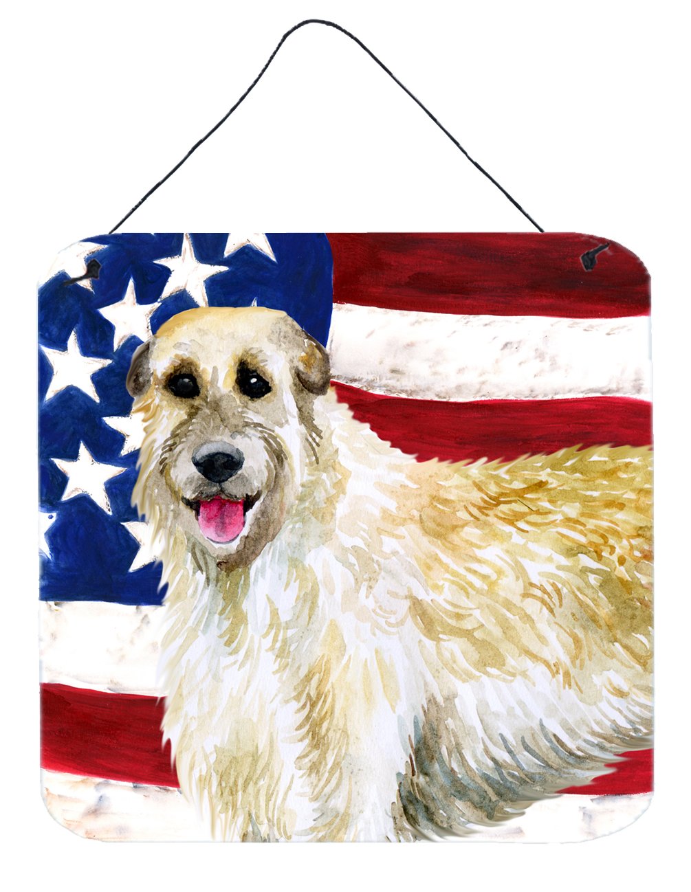 Irish Wolfhound Patriotic Wall or Door Hanging Prints BB9670DS66 by Caroline's Treasures