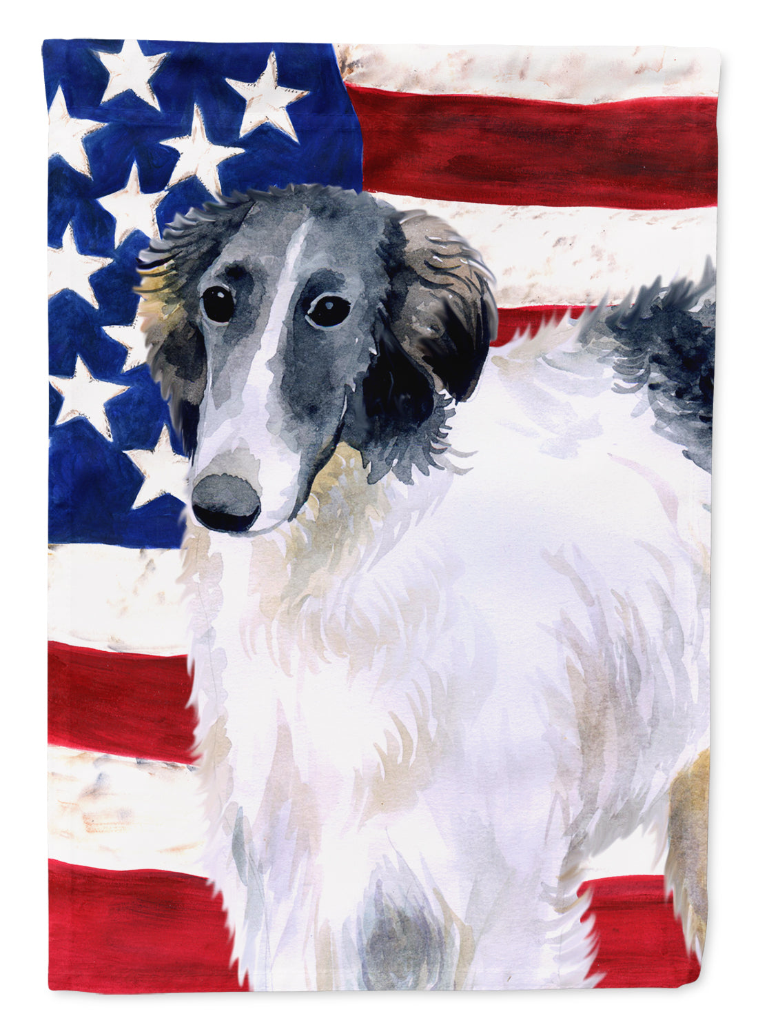 Borzoi Patriotic Flag Canvas House Size BB9672CHF  the-store.com.